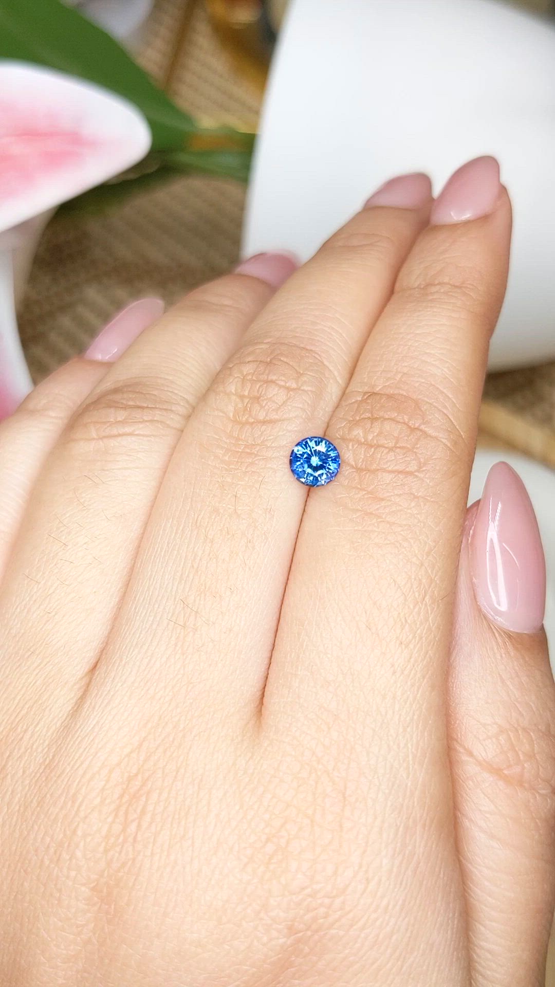 0.77 Ct. Blue Sapphire from Ceylon (Sri Lanka) Size Video