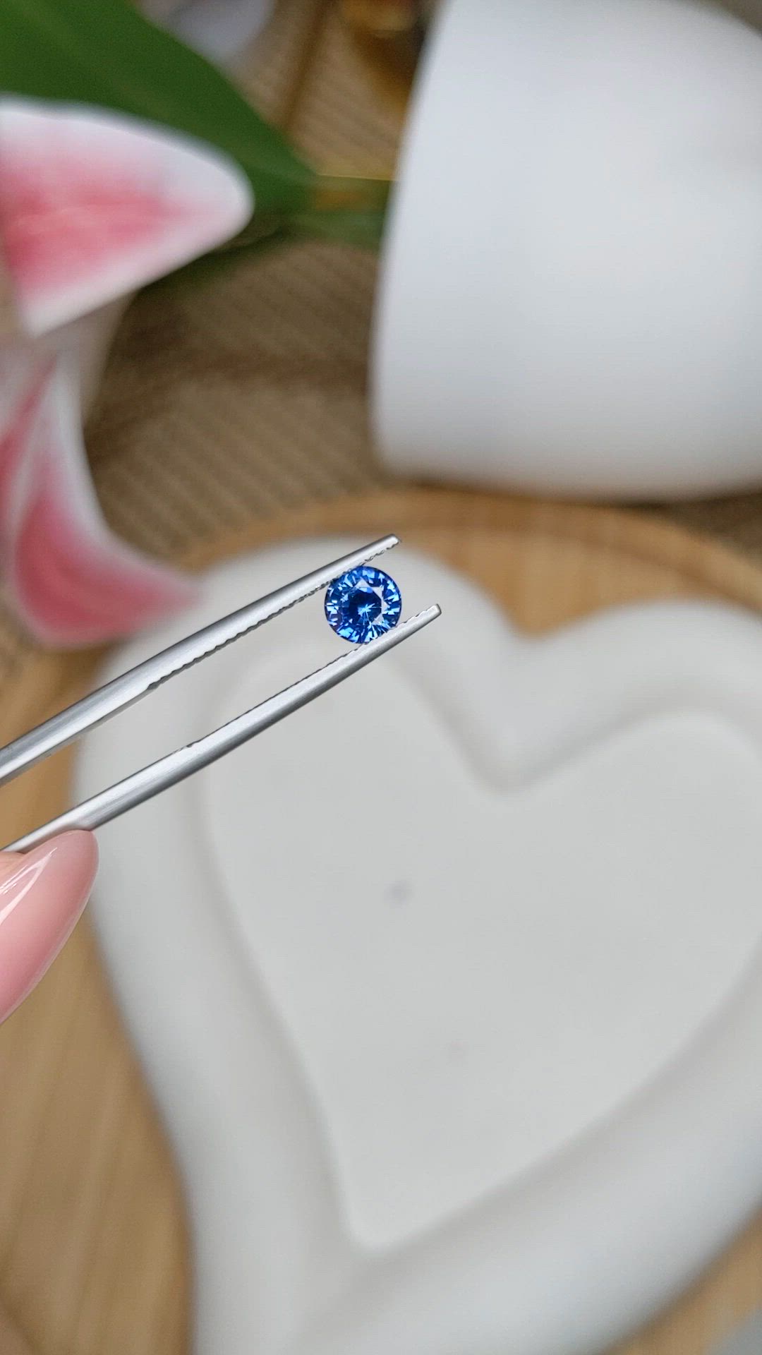 0.77 Ct. Blue Sapphire from Ceylon (Sri Lanka) Size Video