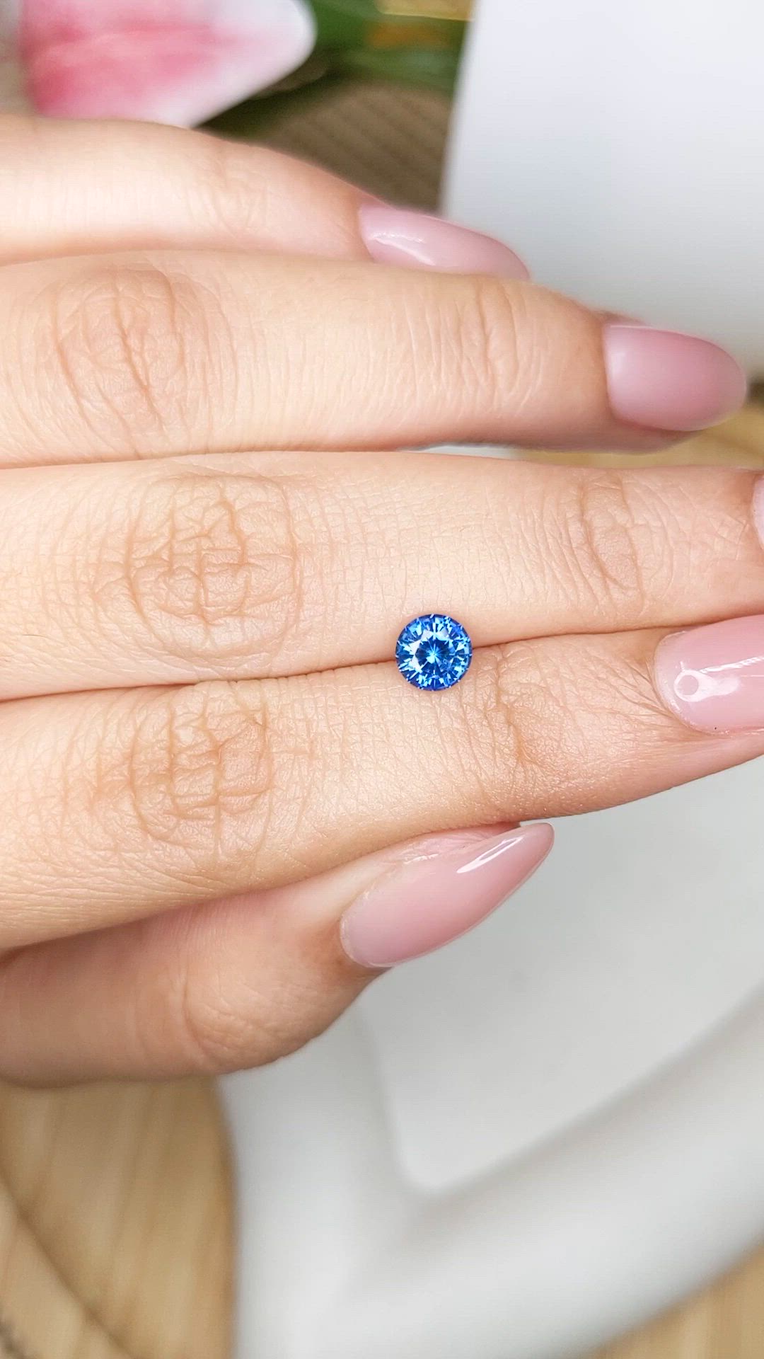 0.77 Ct. Blue Sapphire from Ceylon (Sri Lanka) Size Video