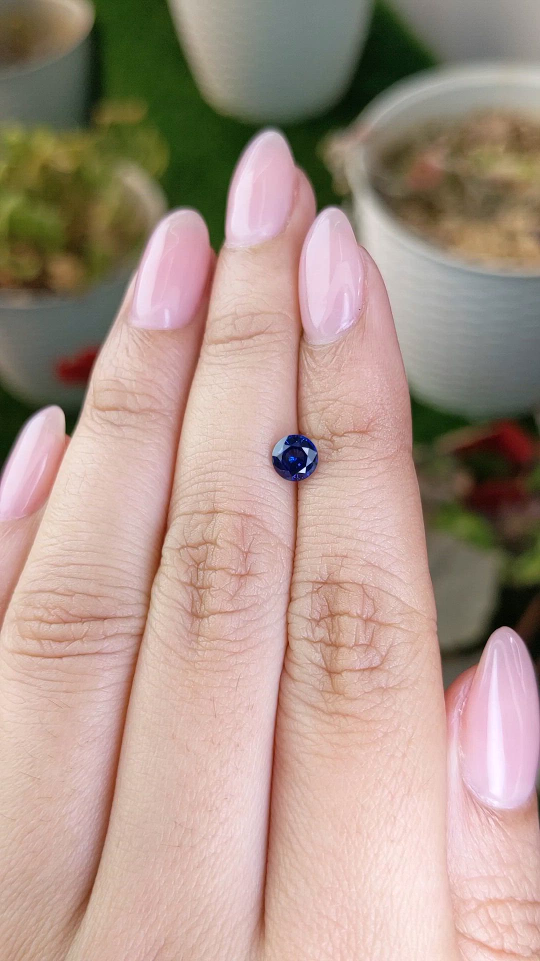 0.64 Ct. Blue Sapphire from Ceylon (Sri Lanka) Size Video