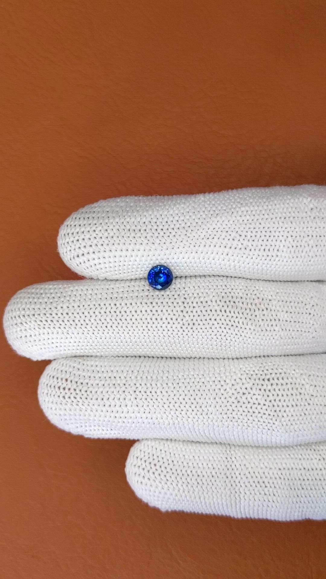 0.64 Ct. Blue Sapphire from Ceylon (Sri Lanka) Size Video