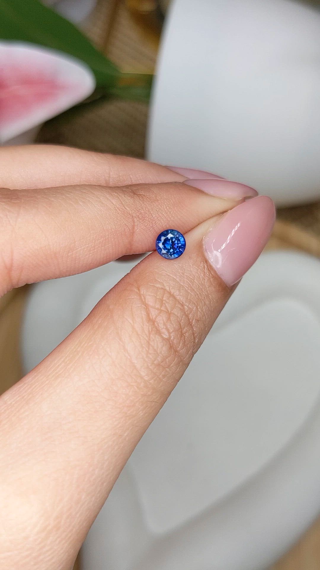 0.60 Ct. Blue Sapphire from Ceylon (Sri Lanka) Size Video
