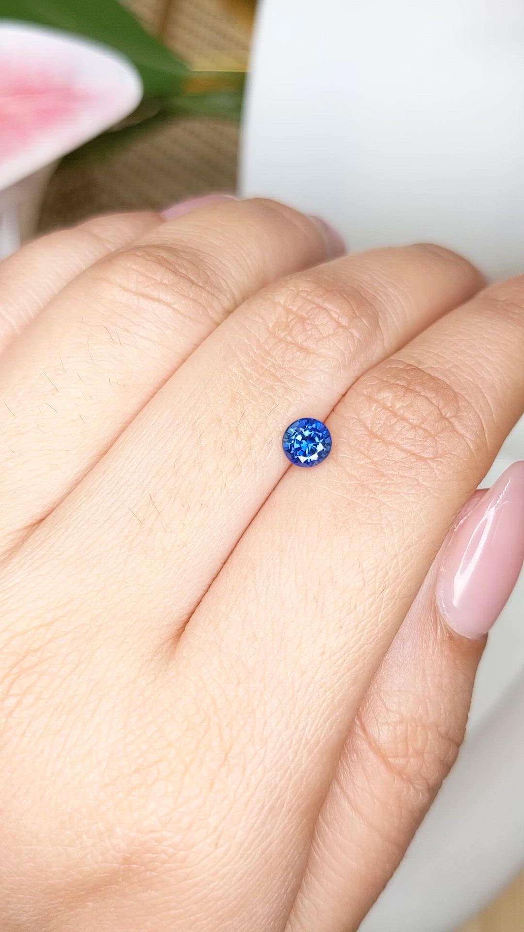 0.60 Ct. Blue Sapphire from Ceylon (Sri Lanka) Size Video