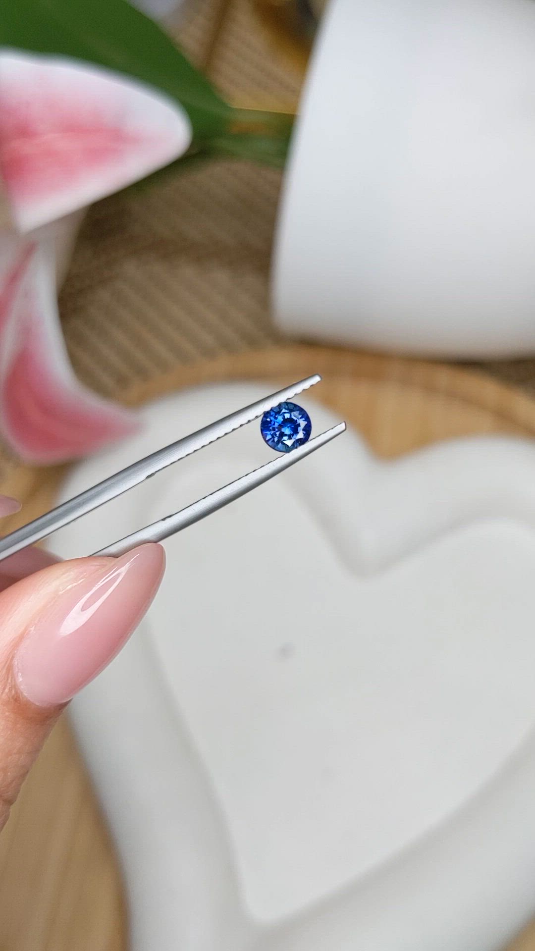 0.60 Ct. Blue Sapphire from Ceylon (Sri Lanka) Size Video