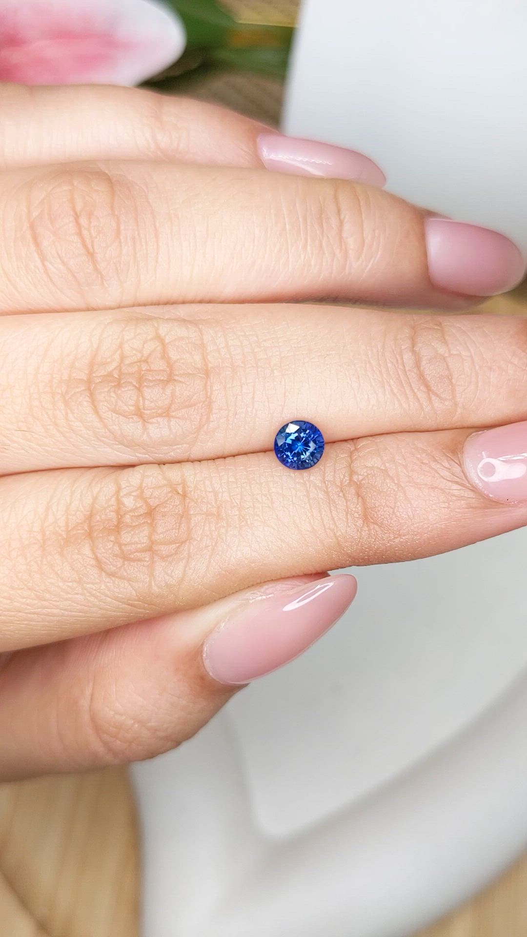 0.60 Ct. Blue Sapphire from Ceylon (Sri Lanka) Size Video