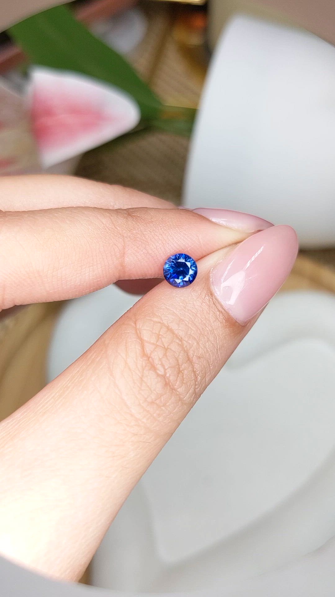 0.77 Ct. Blue Sapphire from Ceylon (Sri Lanka) Size Video