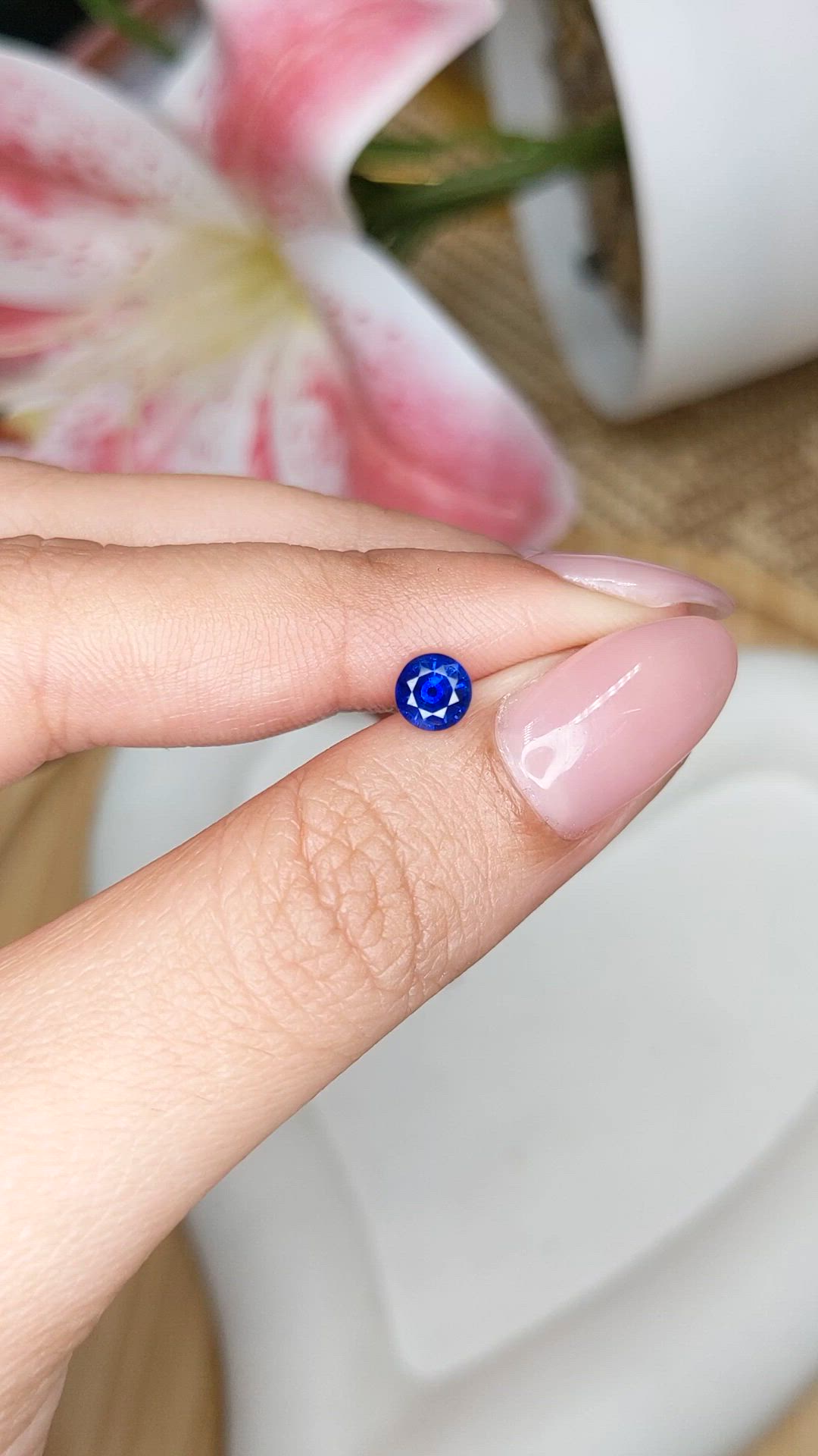 0.64 Ct. Blue Sapphire from Ceylon (Sri Lanka) Size Video