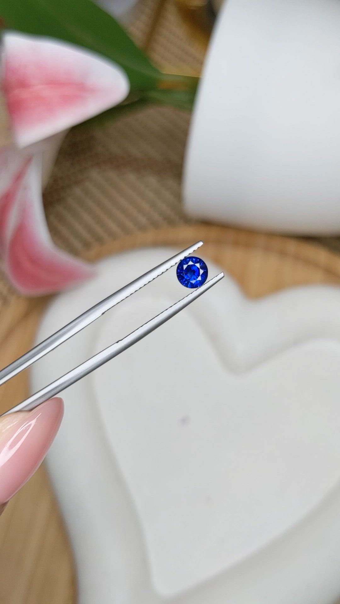 0.64 Ct. Blue Sapphire from Ceylon (Sri Lanka) Size Video