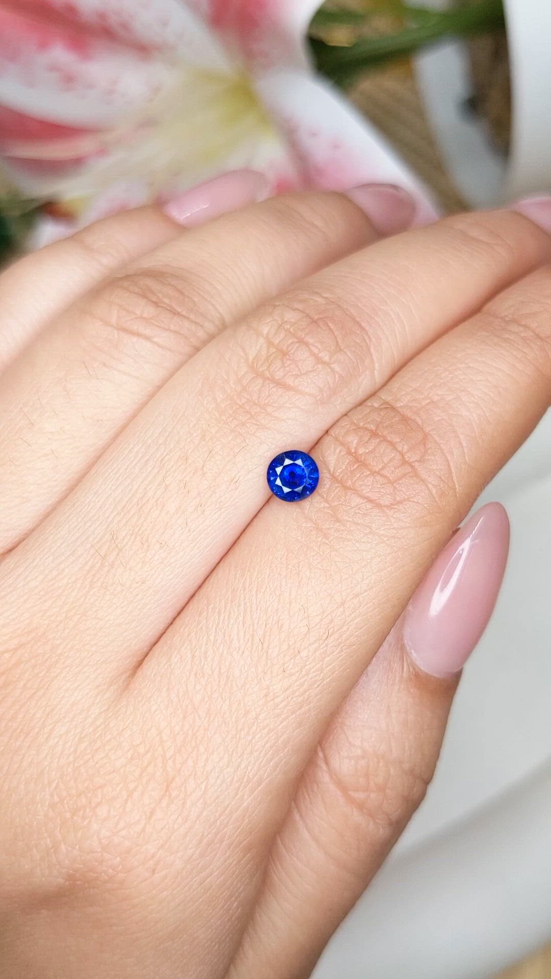 0.64 Ct. Blue Sapphire from Ceylon (Sri Lanka) Size Video