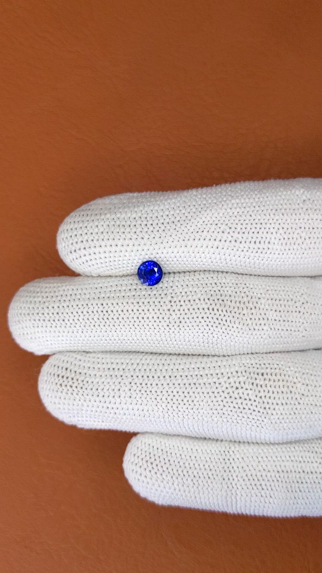 0.64 Ct. Blue Sapphire from Ceylon (Sri Lanka) Size Video