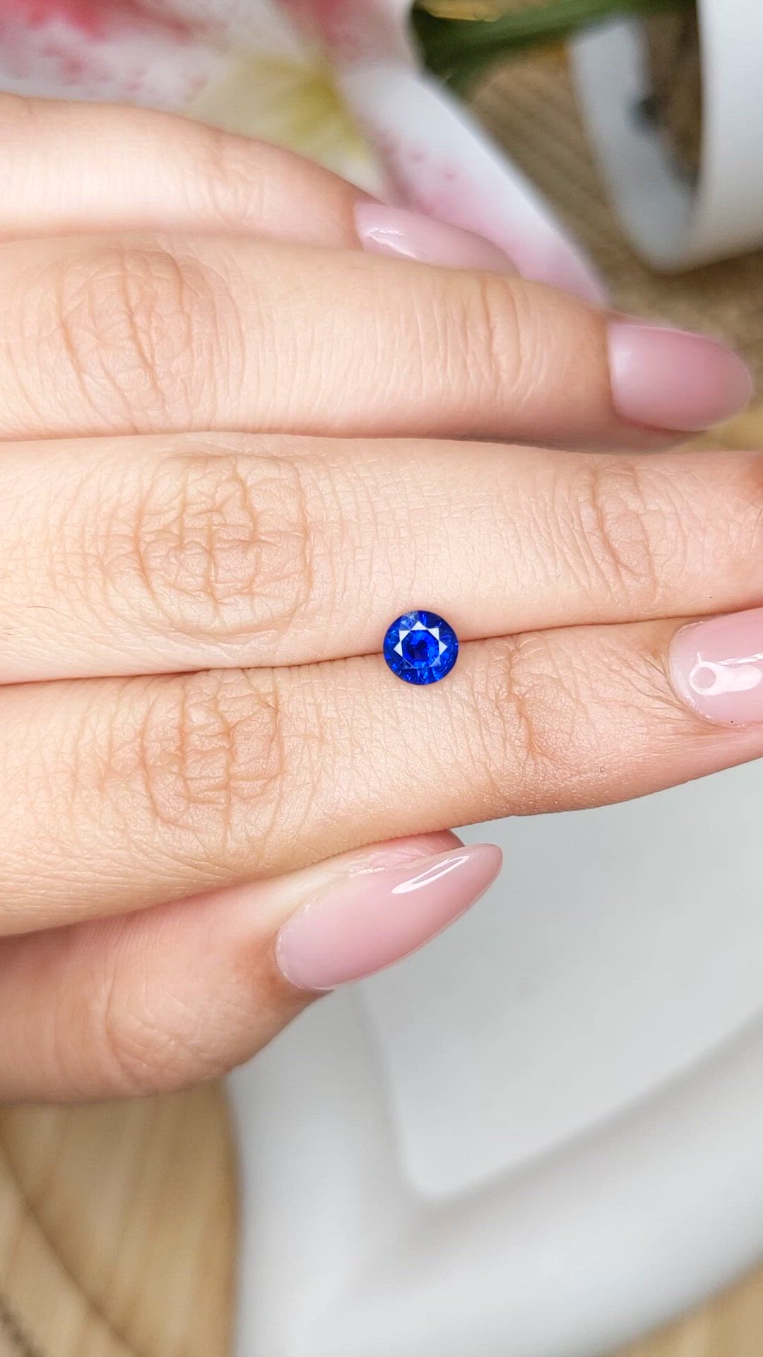 0.64 Ct. Blue Sapphire from Ceylon (Sri Lanka) Size Video