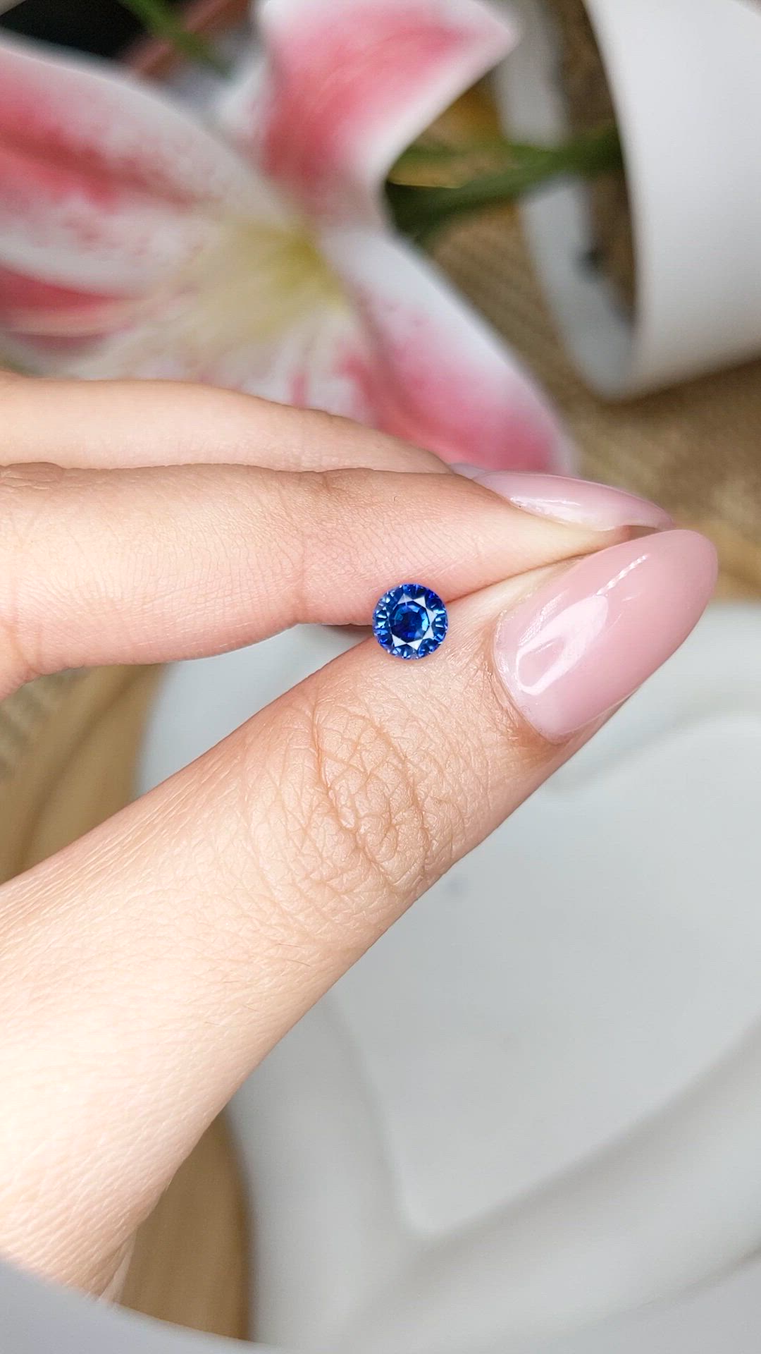 0.73 Ct. Blue Sapphire from Ceylon (Sri Lanka) Size Video