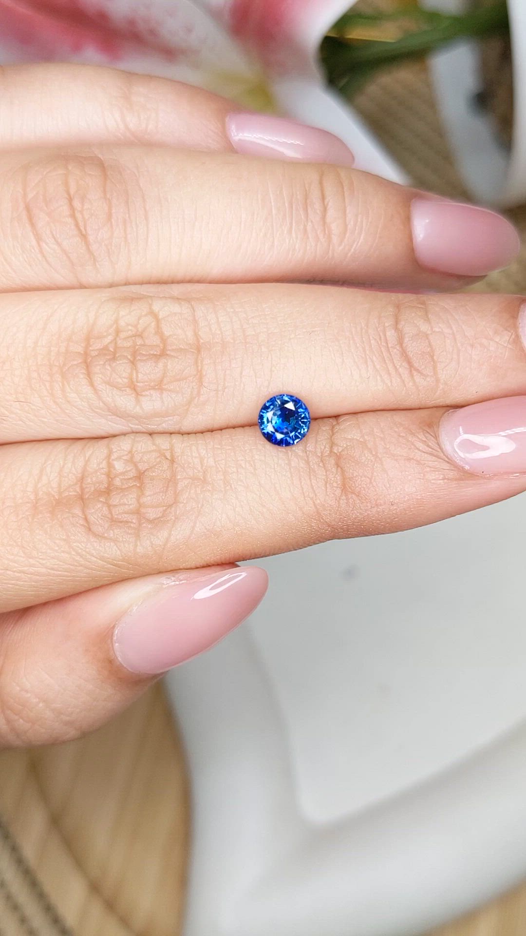 0.73 Ct. Blue Sapphire from Ceylon (Sri Lanka) Size Video