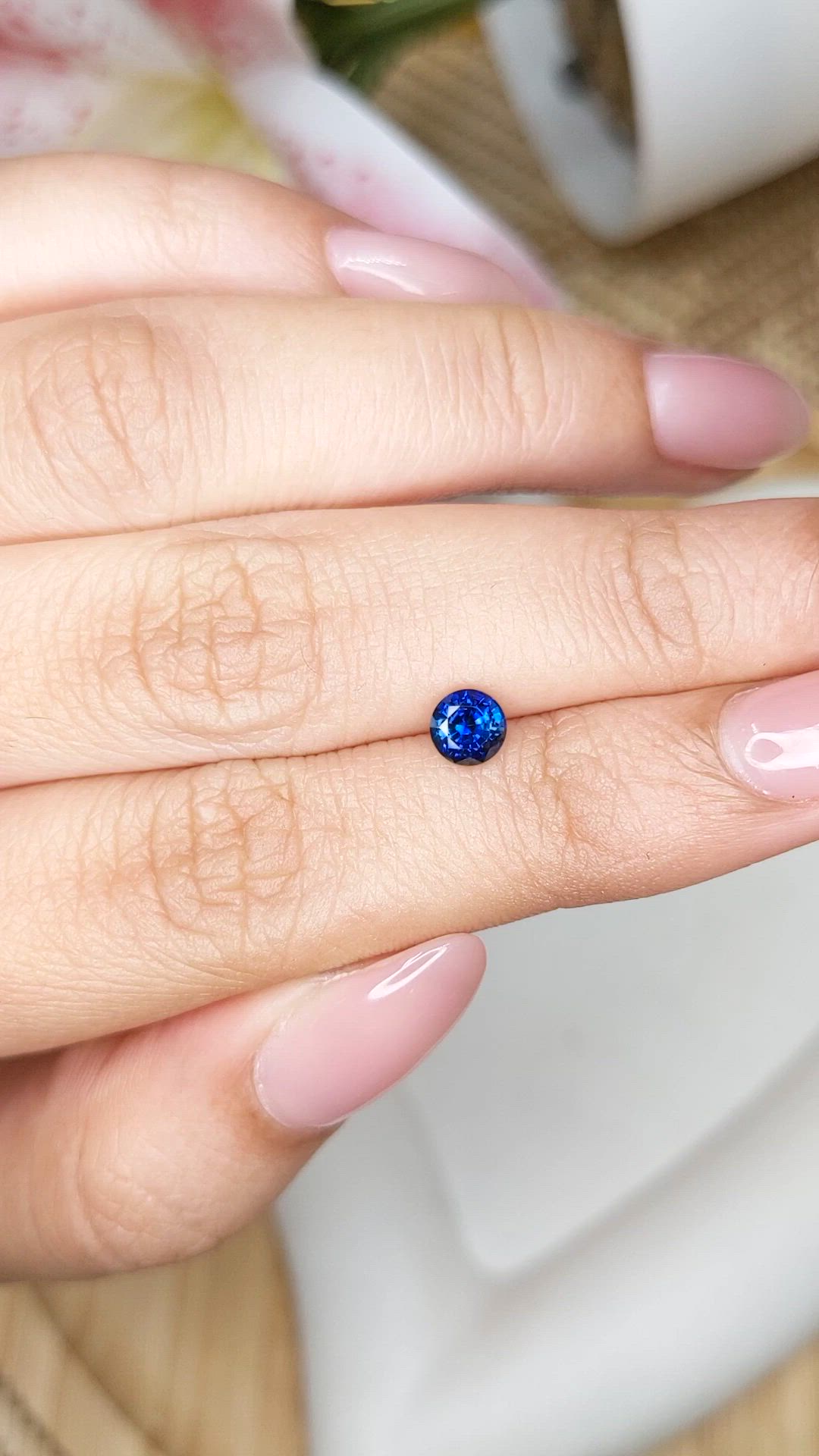 0.64 Ct. Blue Sapphire from Ceylon (Sri Lanka) Size Video