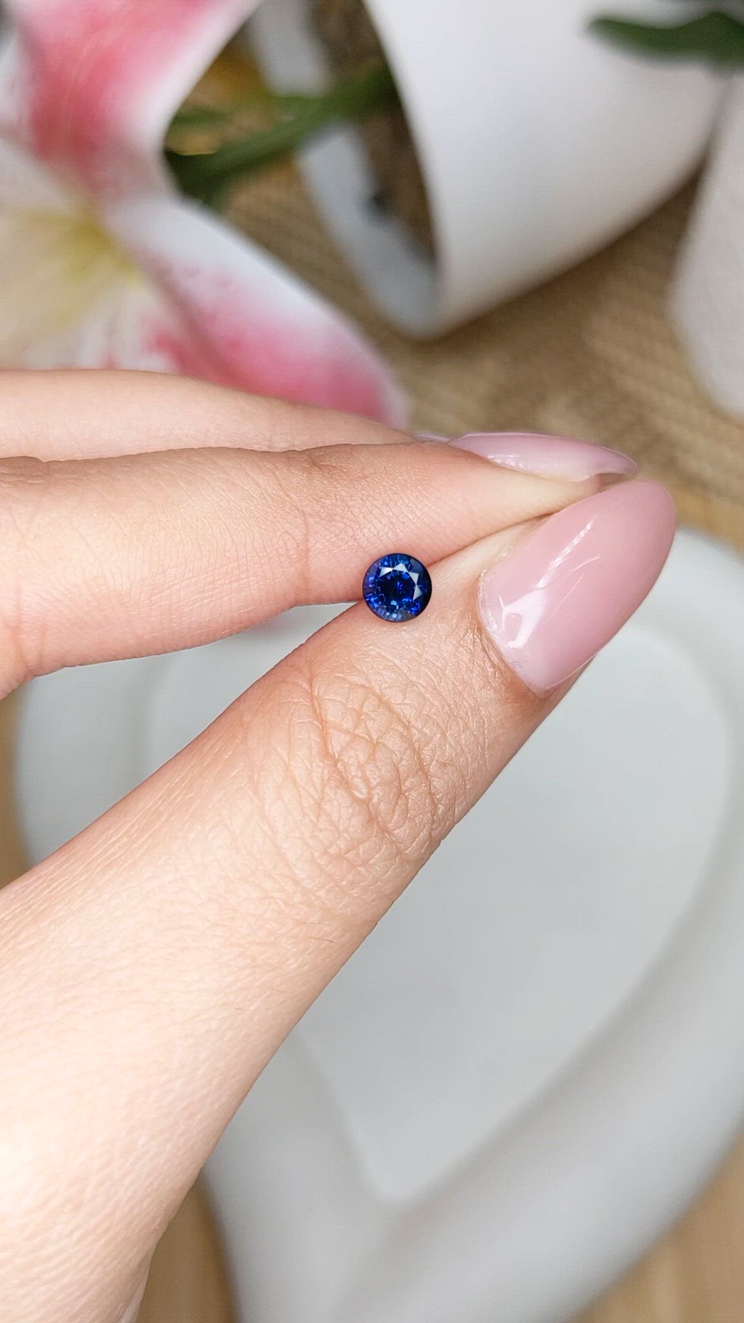 0.64 Ct. Blue Sapphire from Ceylon (Sri Lanka) Size Video
