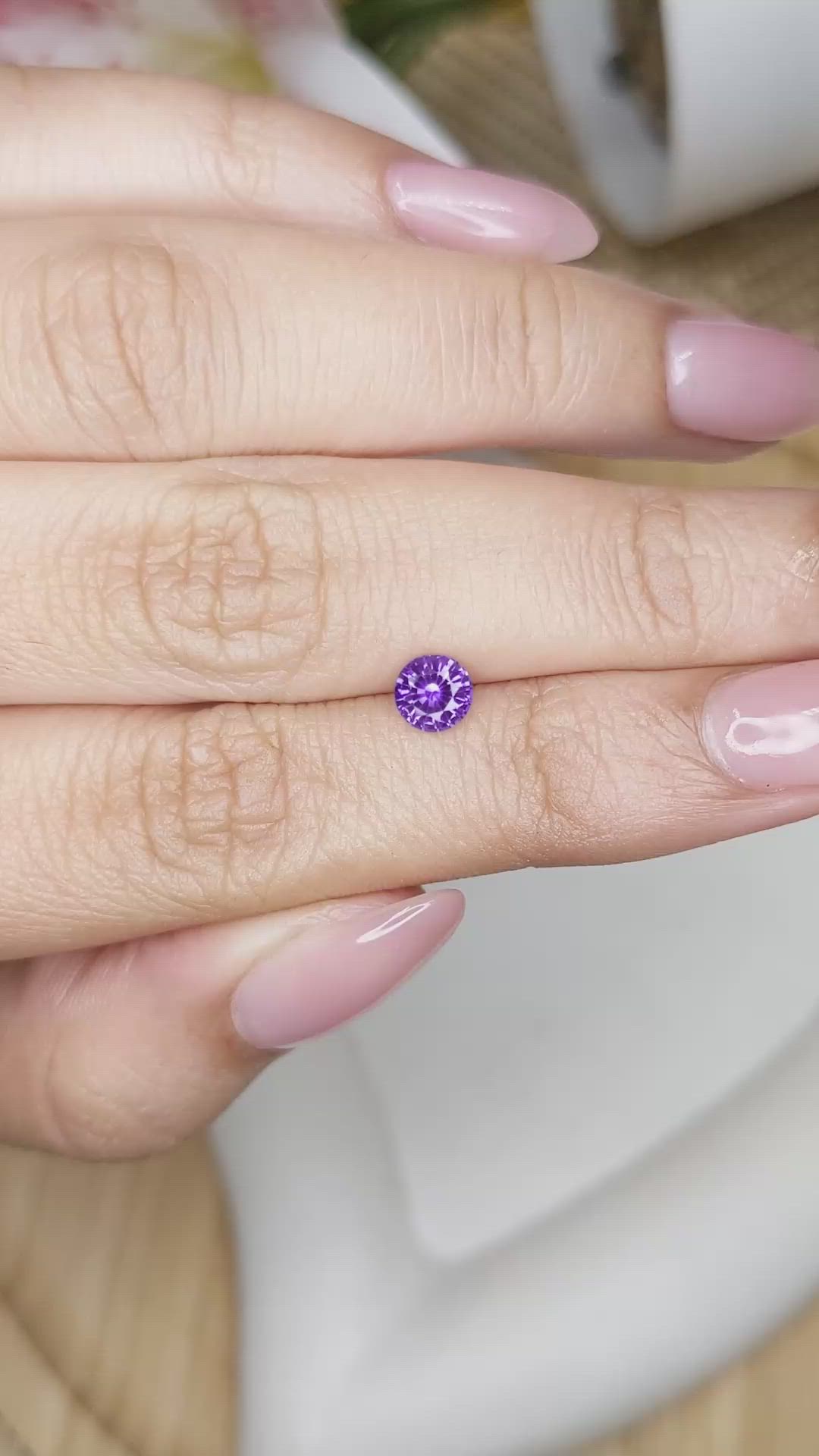 0.53 Ct. Purple Sapphire from Ceylon (Sri Lanka) Size Video