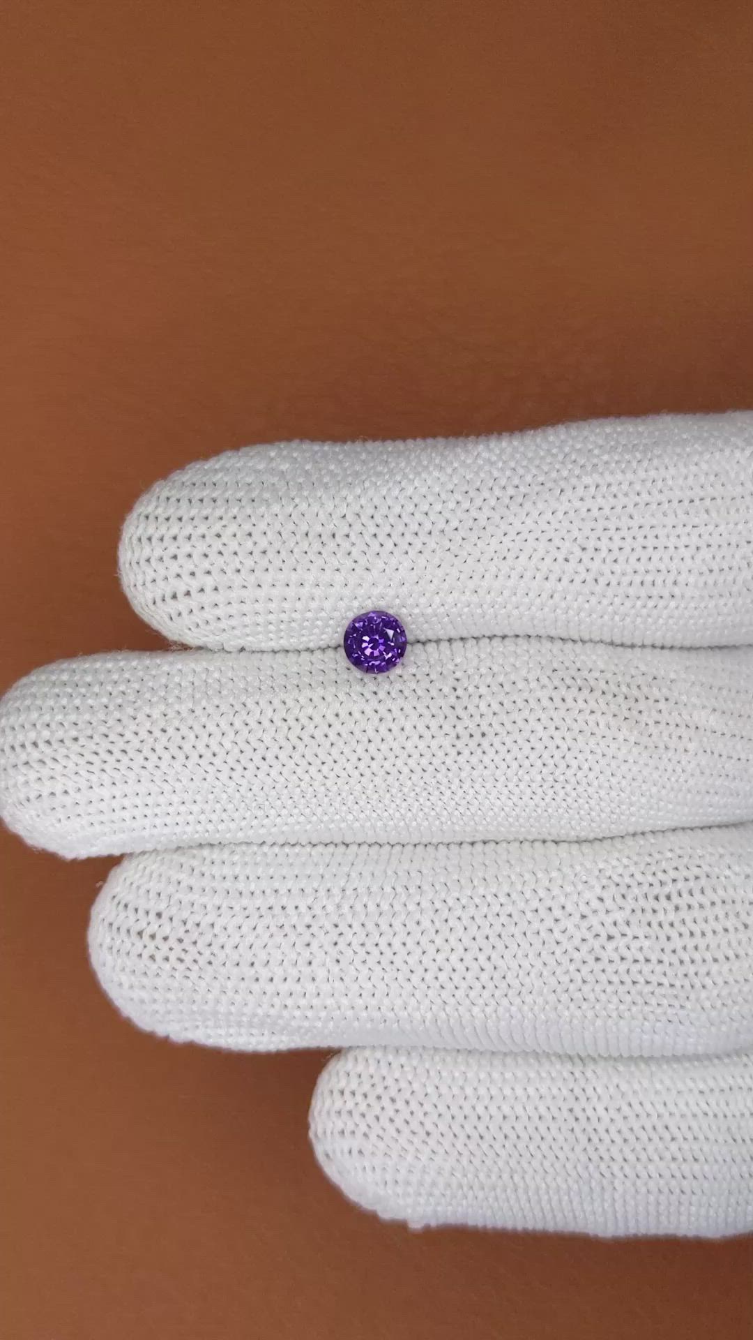 0.53 Ct. Purple Sapphire from Ceylon (Sri Lanka) Size Video