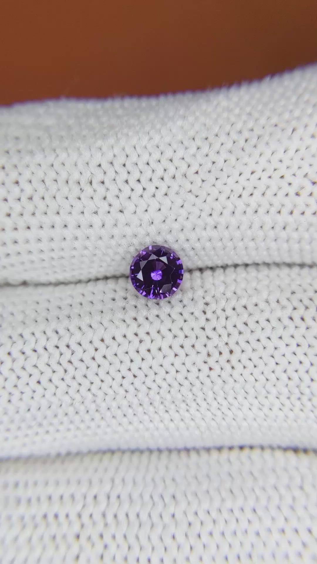 0.53 Ct. Purple Sapphire from Ceylon (Sri Lanka) Size Video