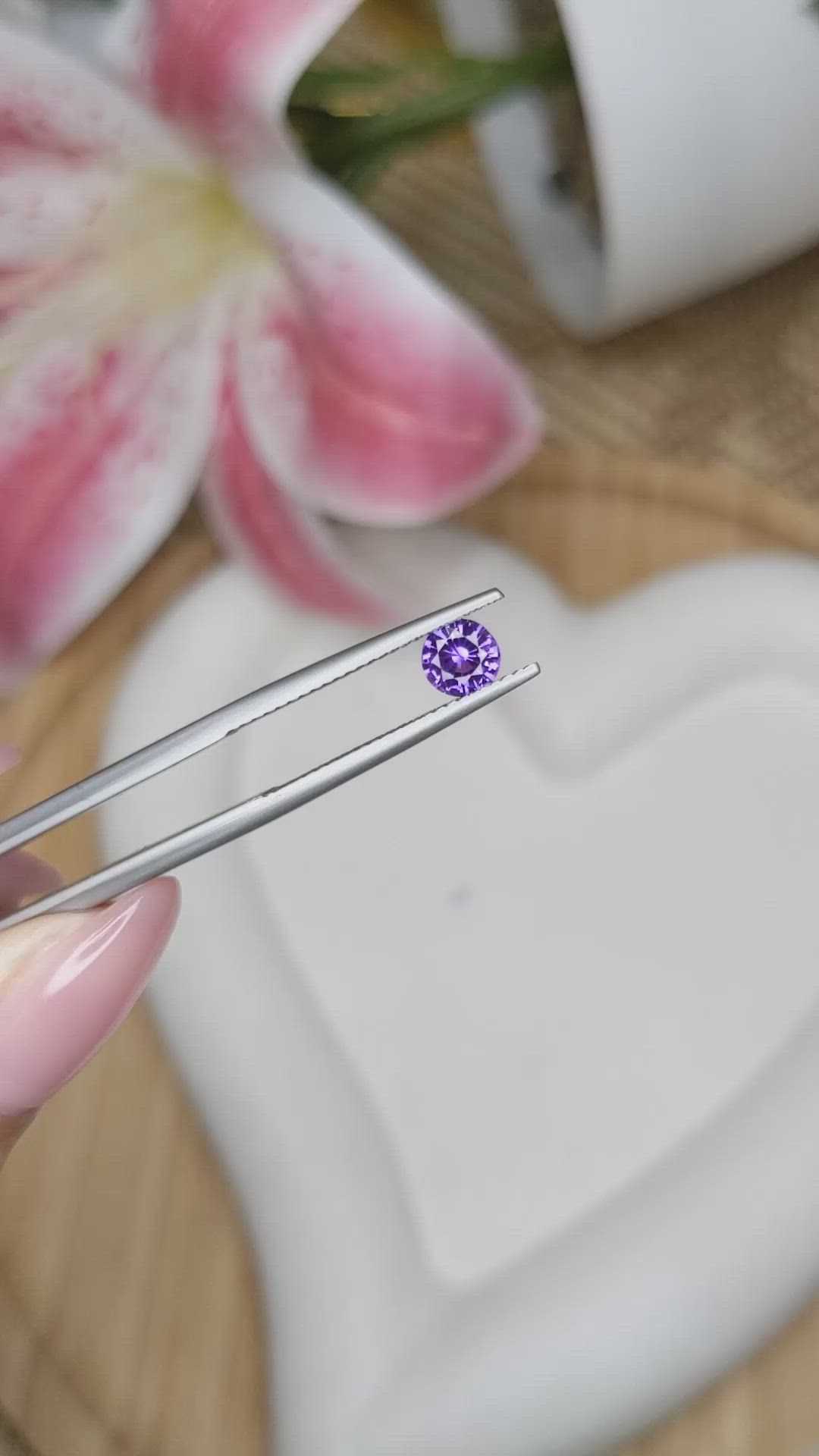 0.53 Ct. Purple Sapphire from Ceylon (Sri Lanka) Size Video