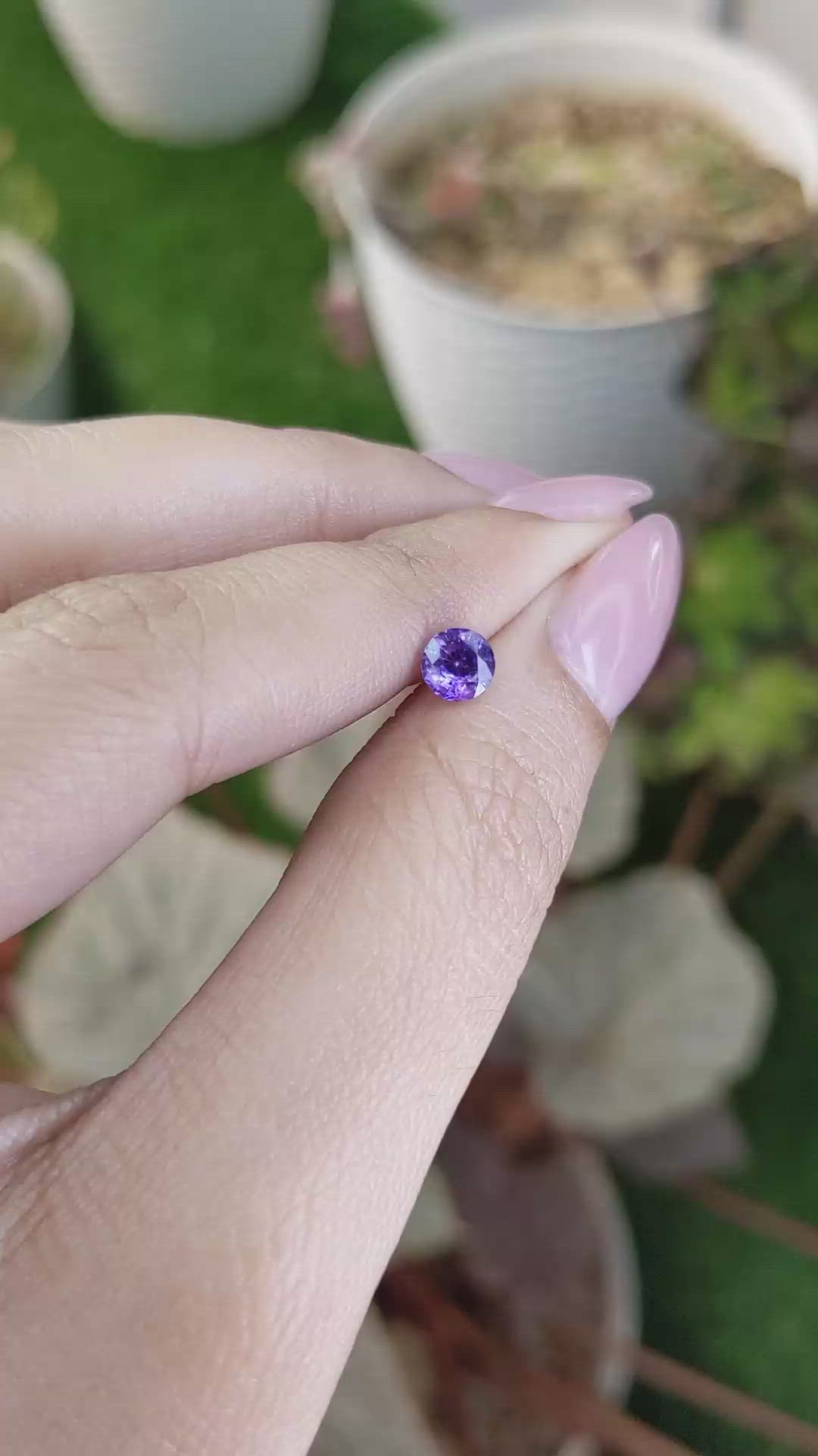 0.81 Ct. Bluish Purple Sapphire from Ceylon (Sri Lanka) Size Video