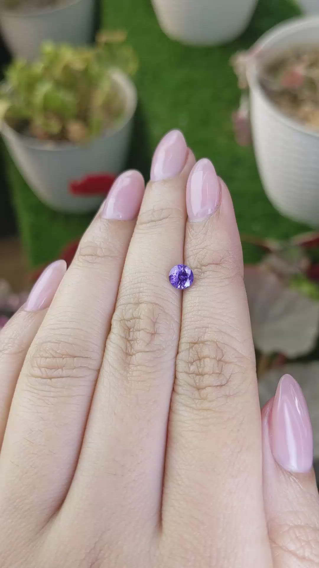 0.81 Ct. Bluish Purple Sapphire from Ceylon (Sri Lanka) Size Video
