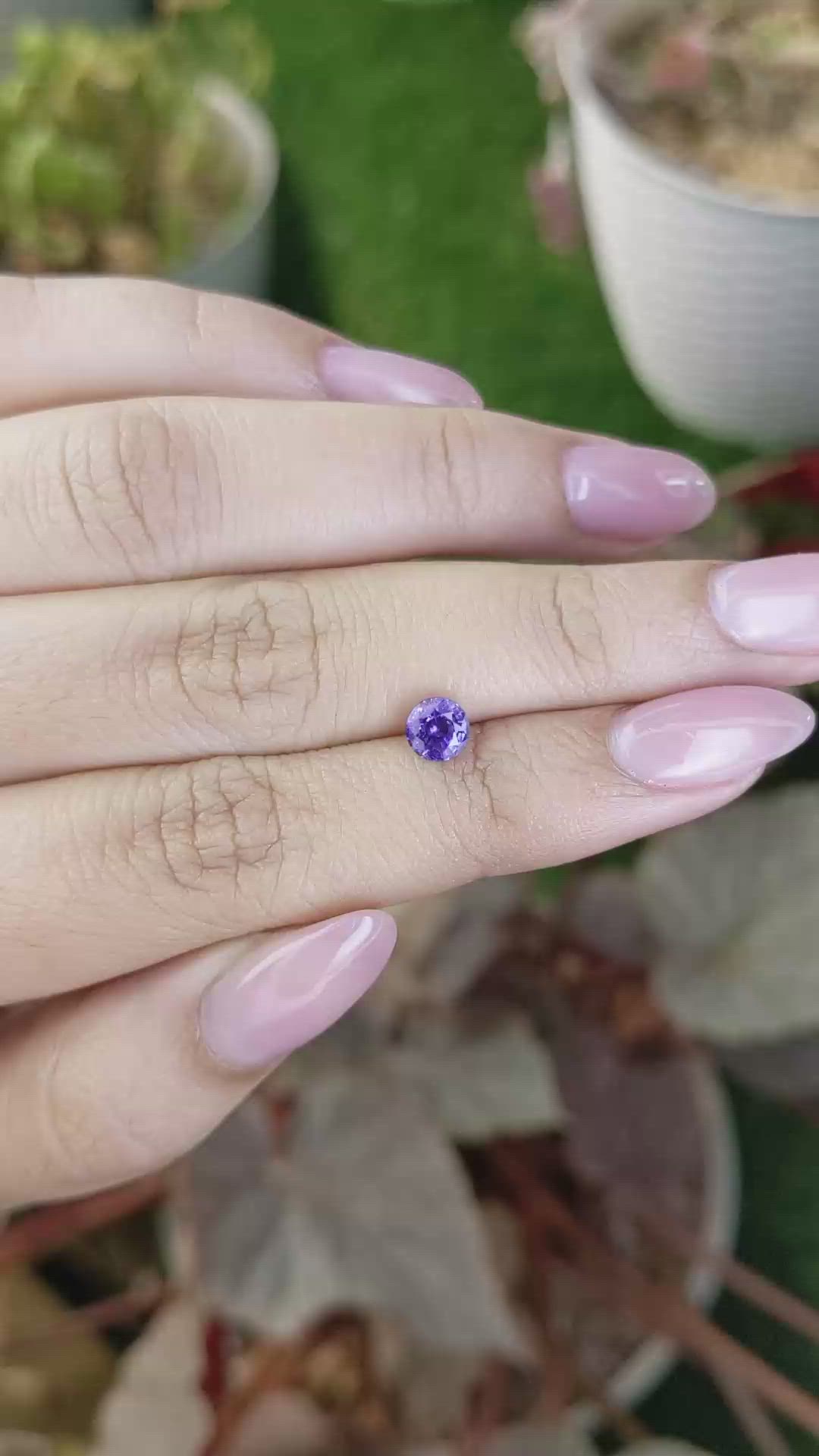 0.81 Ct. Bluish Purple Sapphire from Ceylon (Sri Lanka) Size Video