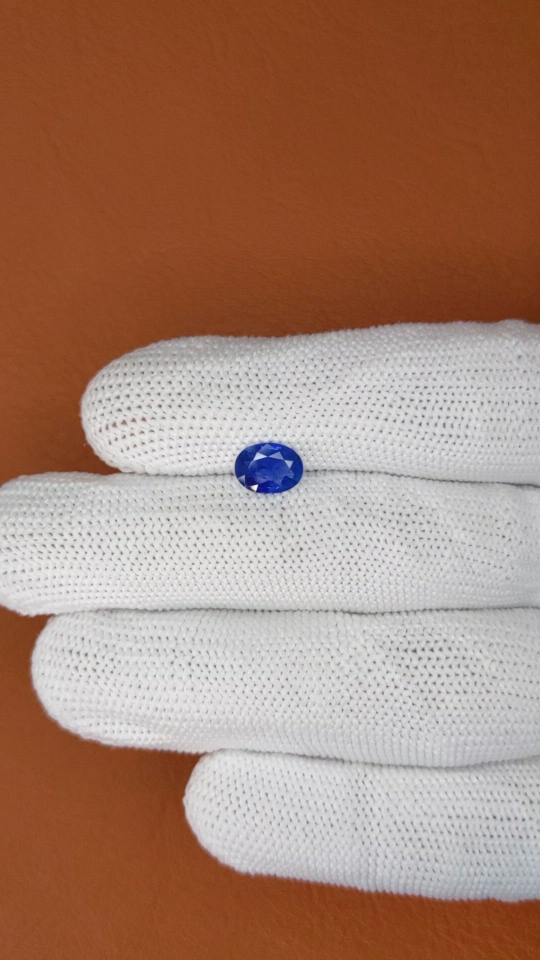1.07 Ct. Blue Sapphire from Ceylon (Sri Lanka) Size Video