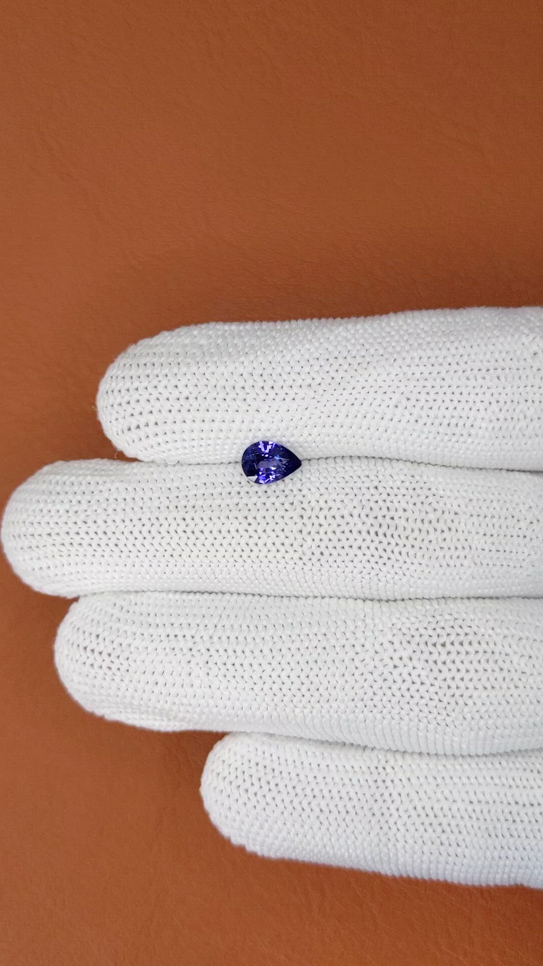 0.71 Ct. Purplish Blue Sapphire from Ceylon (Sri Lanka) Size Video