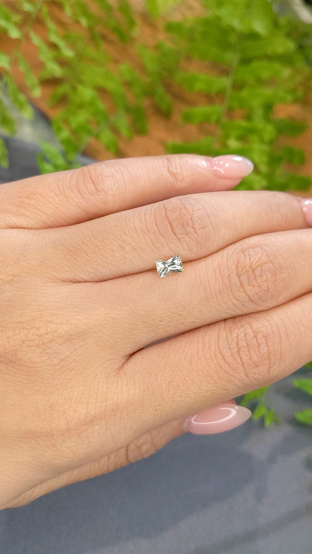0.55 Ct. Yellowish Green Sapphire from Madagascar Size Video