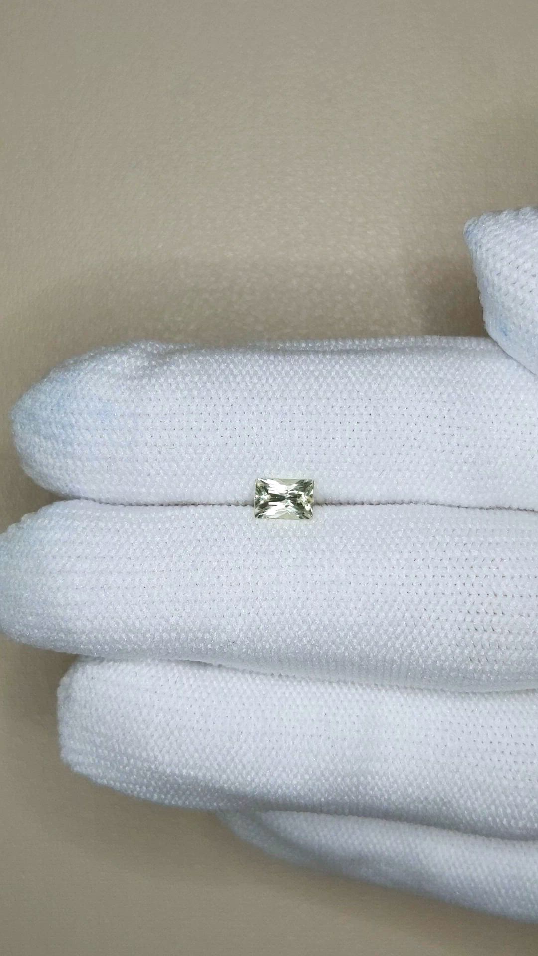 0.55 Ct. Yellowish Green Sapphire from Madagascar Size Video