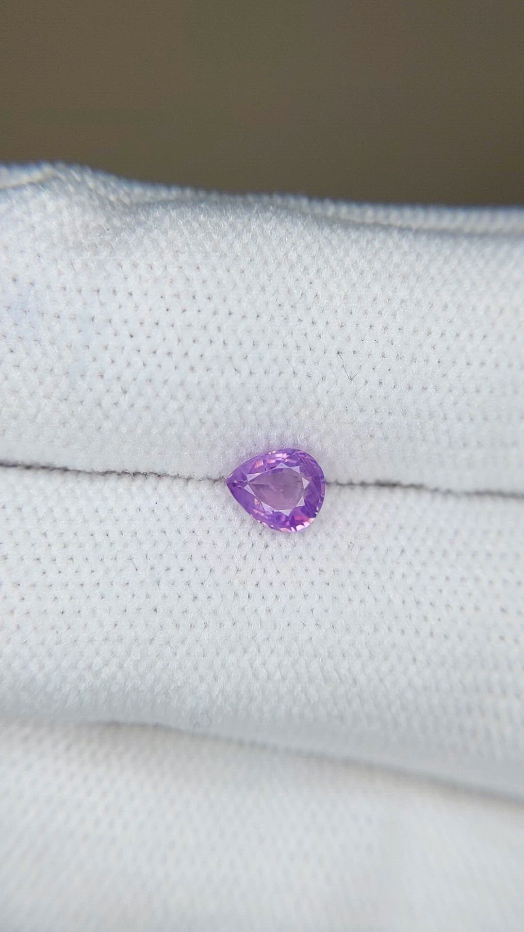 0.55 Ct. Pinkish Purple Sapphire from Ceylon (Sri Lanka) Size Video