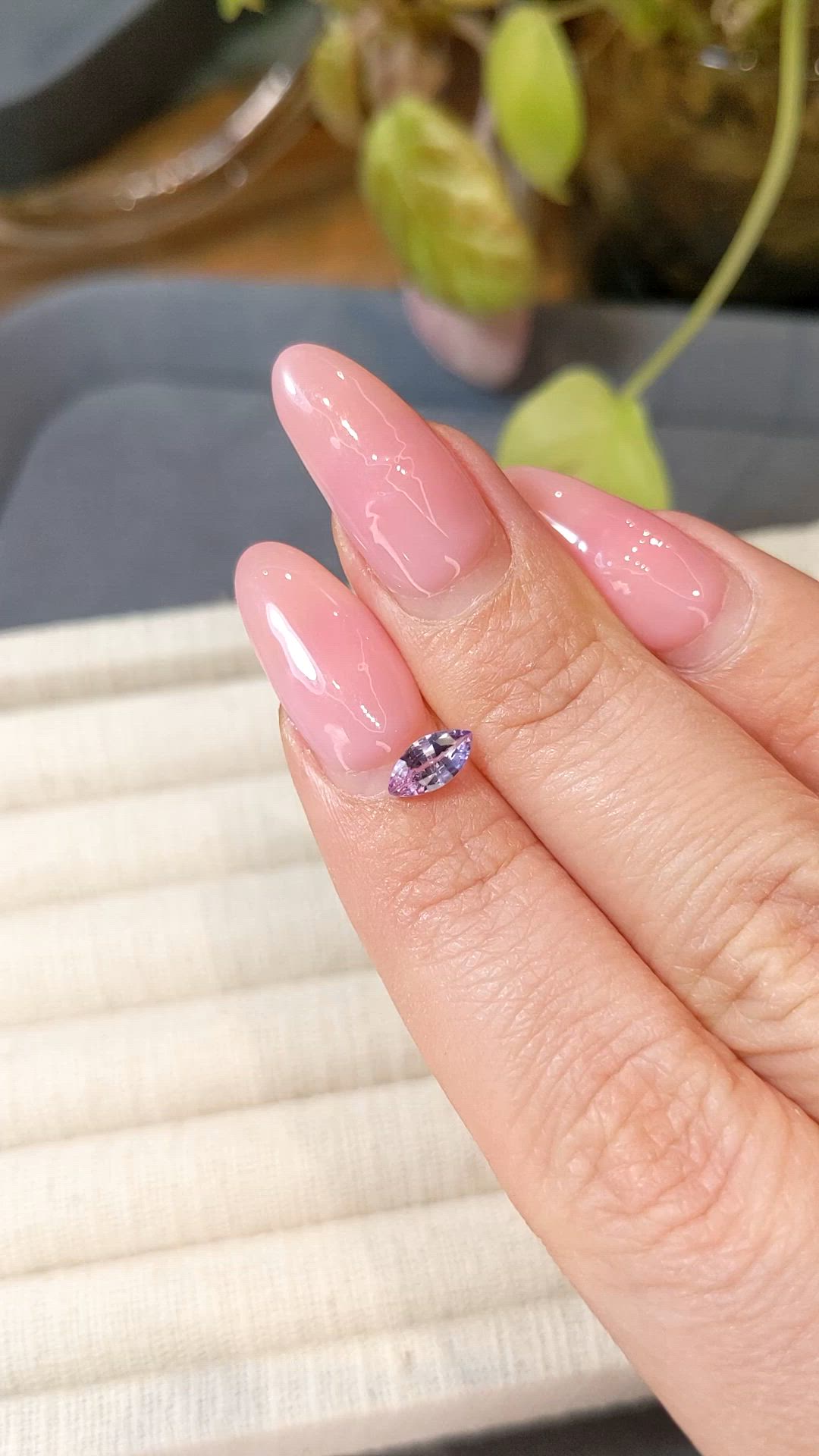 0.45 Ct. Purplish Pink Sapphire from Ceylon (Sri Lanka) Size Video