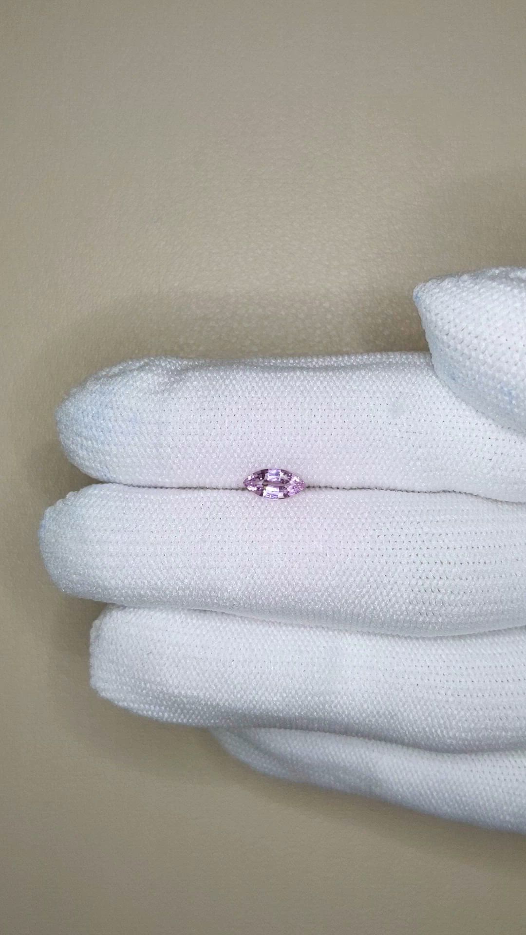 0.45 Ct. Purplish Pink Sapphire from Ceylon (Sri Lanka) Size Video
