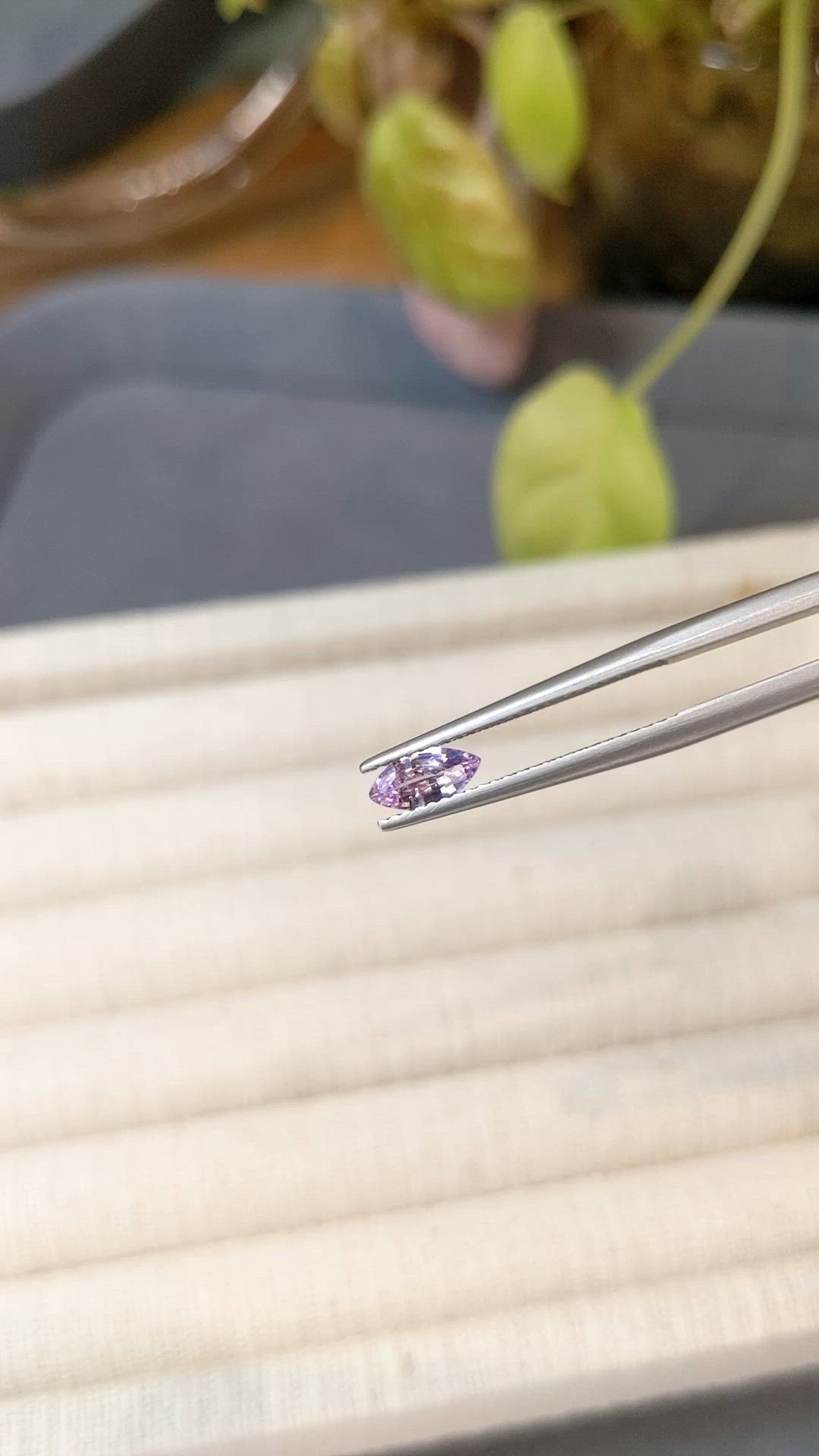 0.45 Ct. Purplish Pink Sapphire from Ceylon (Sri Lanka) Size Video