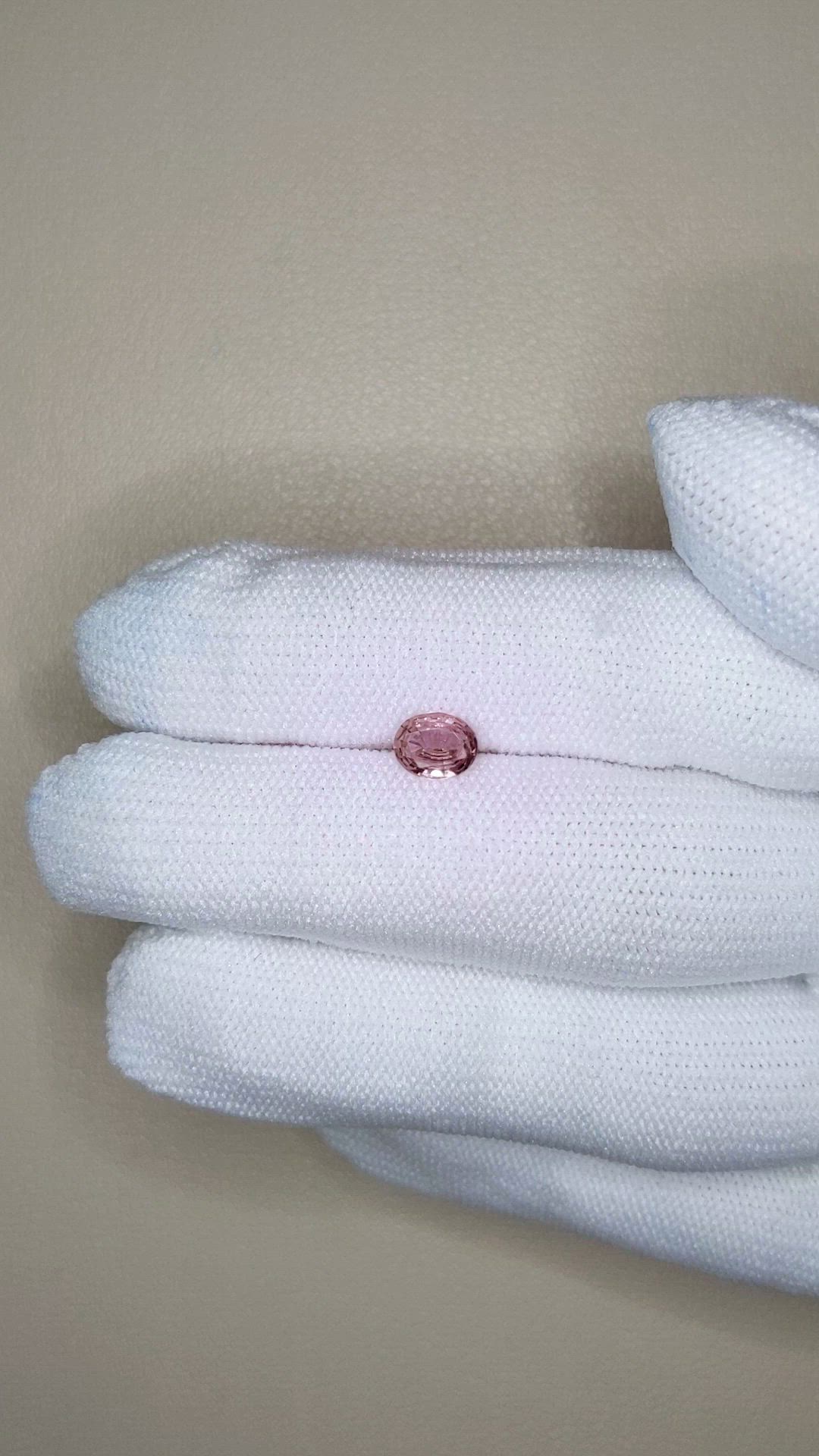 0.60 Ct. Pink Sapphire from Ceylon (Sri Lanka) Size Video