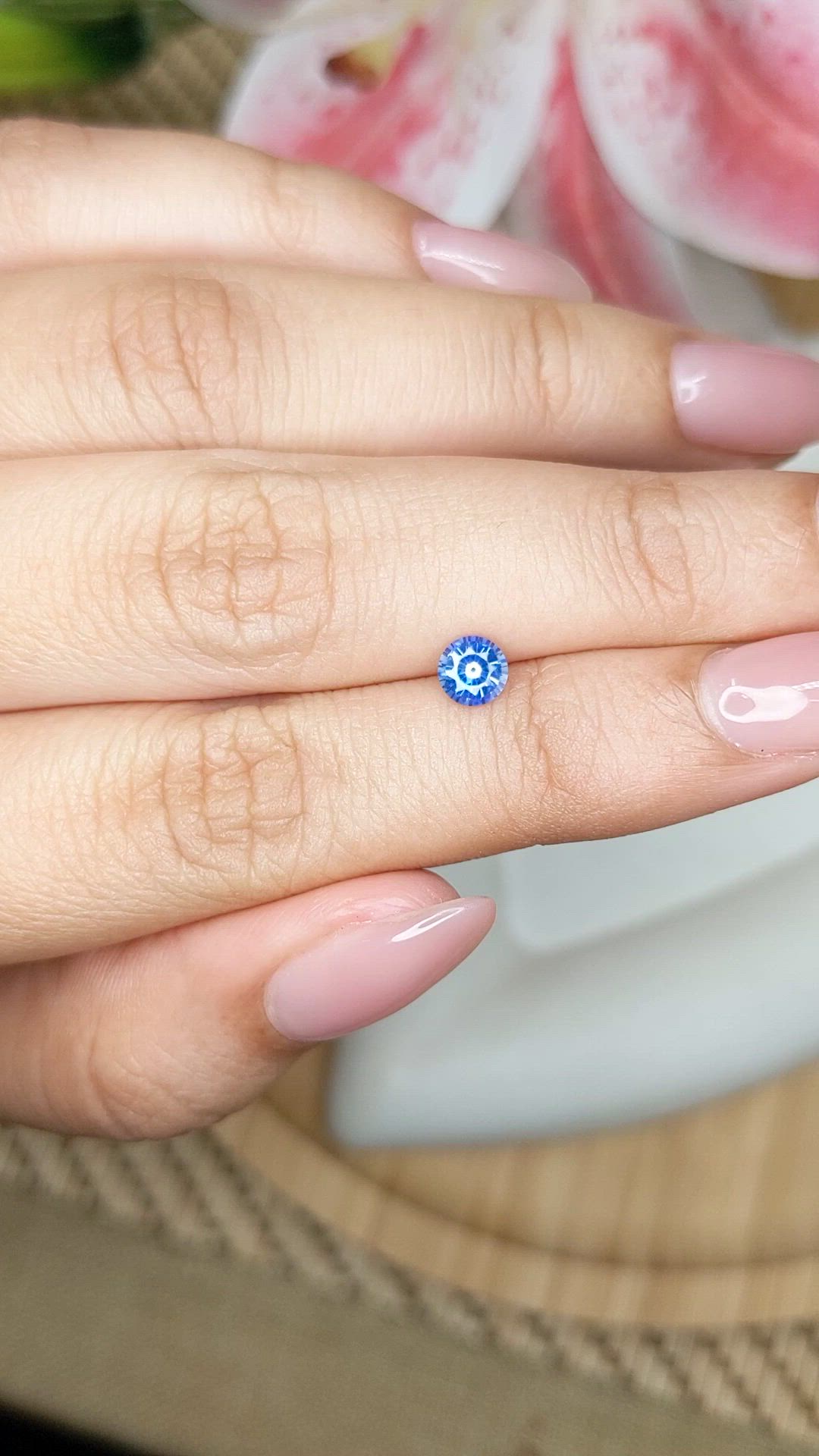 0.47 Ct. Blue Sapphire from Ceylon (Sri Lanka) Size Video