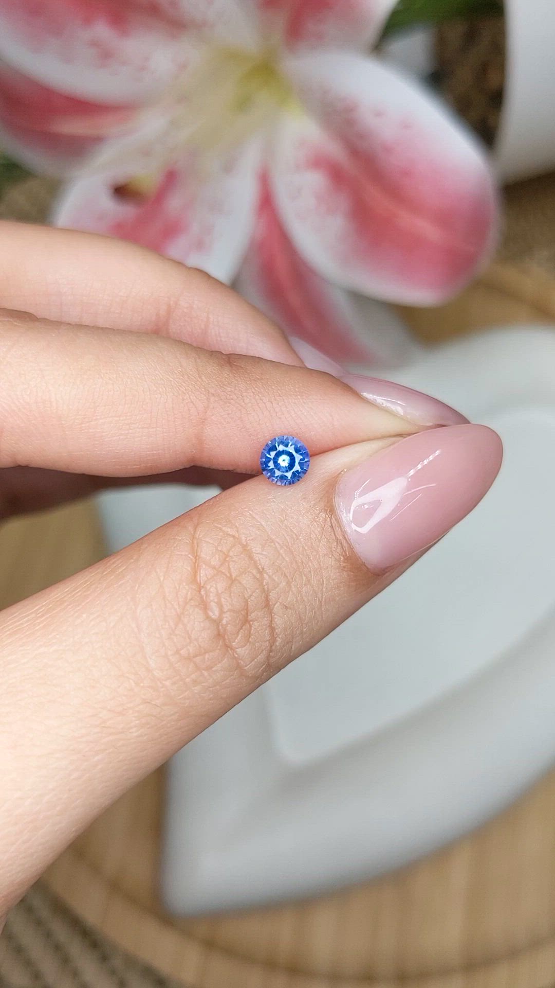 0.47 Ct. Blue Sapphire from Ceylon (Sri Lanka) Size Video