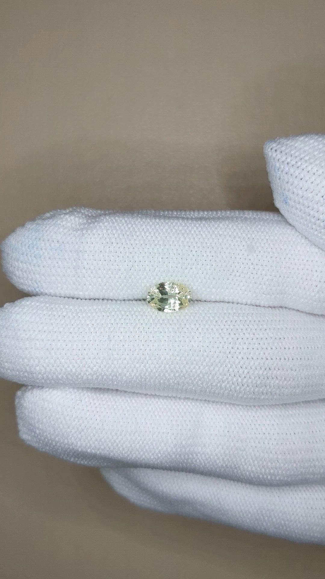 0.95 Ct. Yellow Sapphire from Ceylon (Sri Lanka) Size Video