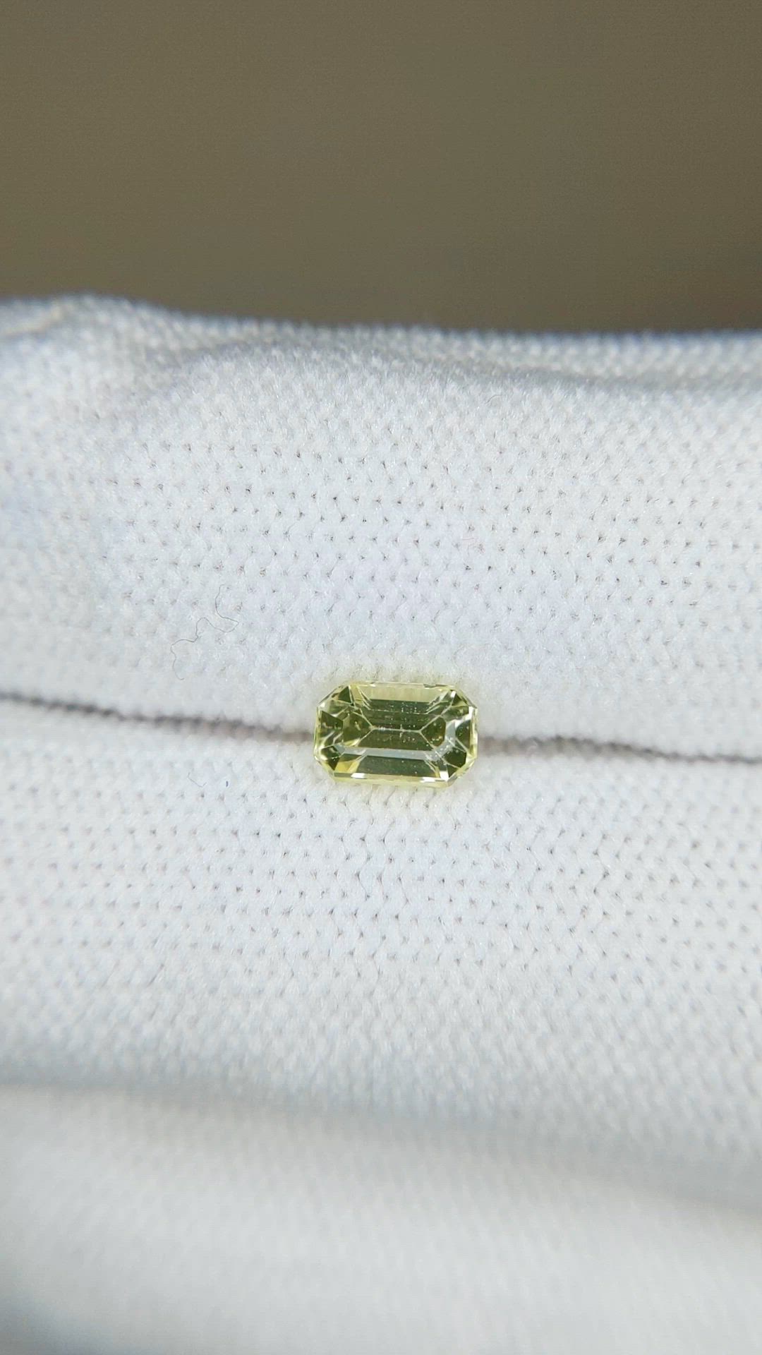 0.80 Ct. Yellow Sapphire from Ceylon (Sri Lanka) Size Video
