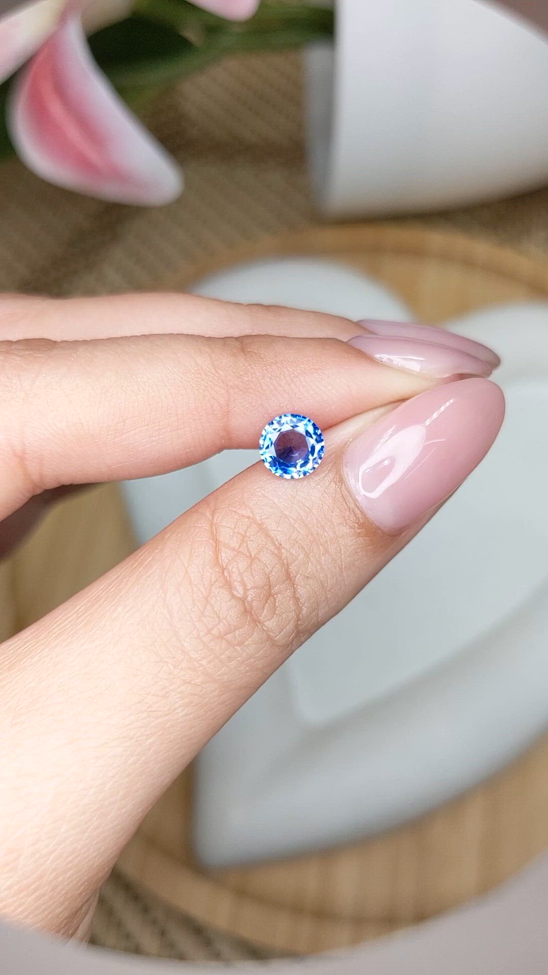 1.08 Ct. Blue Sapphire from Ceylon (Sri Lanka) Size Video