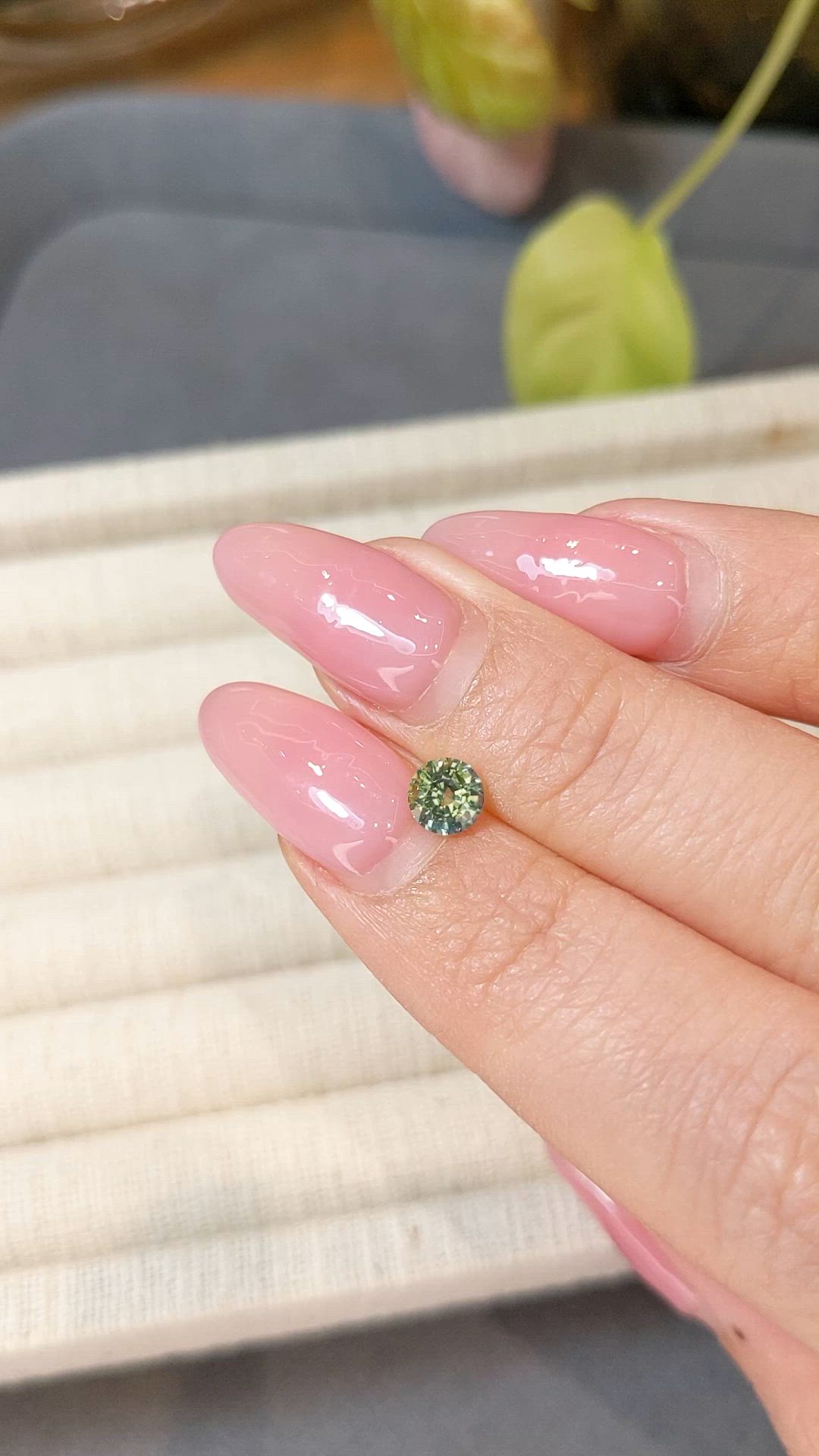 0.73 Ct. Green Sapphire from Madagascar Size Video