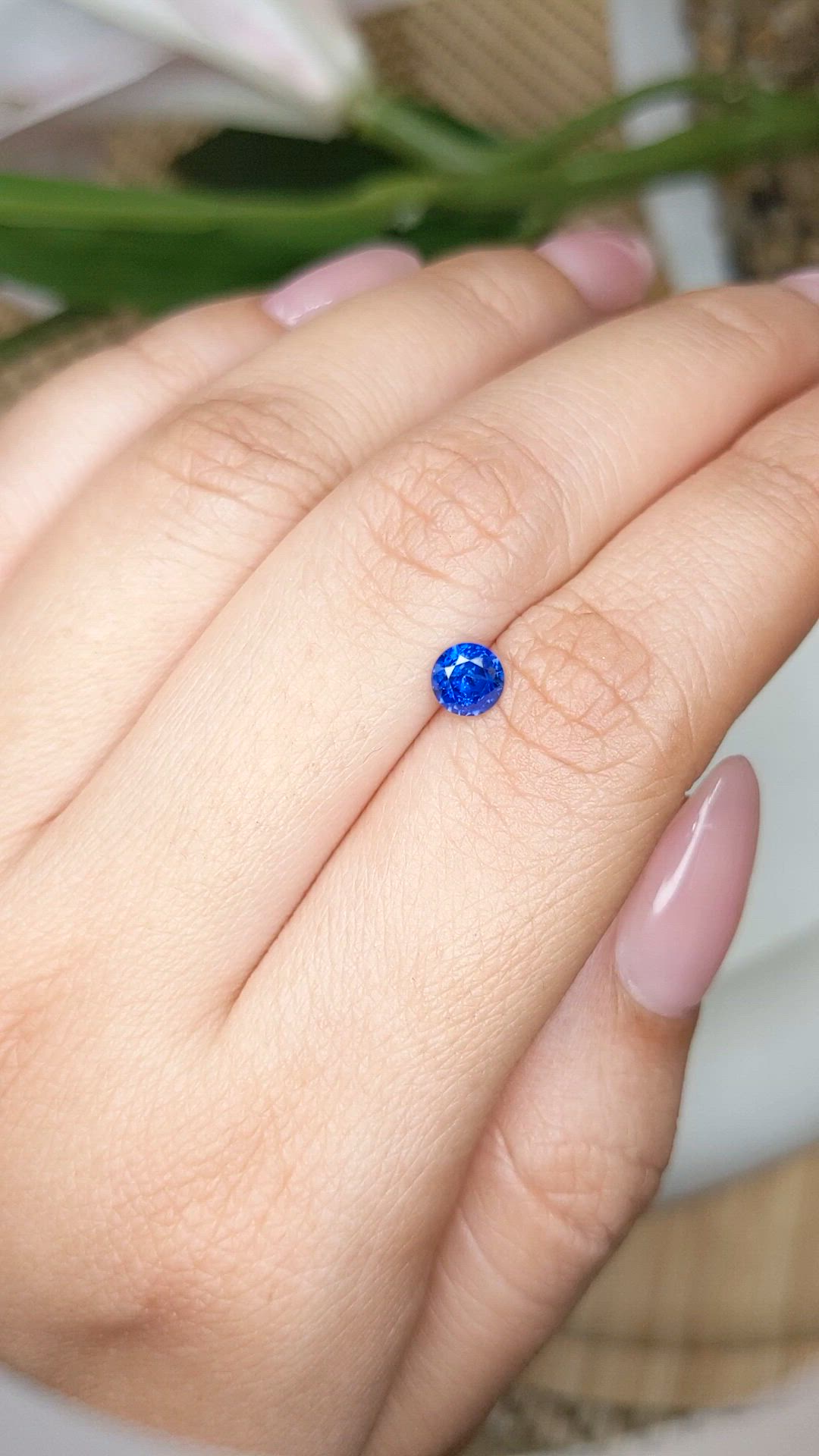 0.48 Ct. Blue Sapphire from Ceylon (Sri Lanka) Size Video
