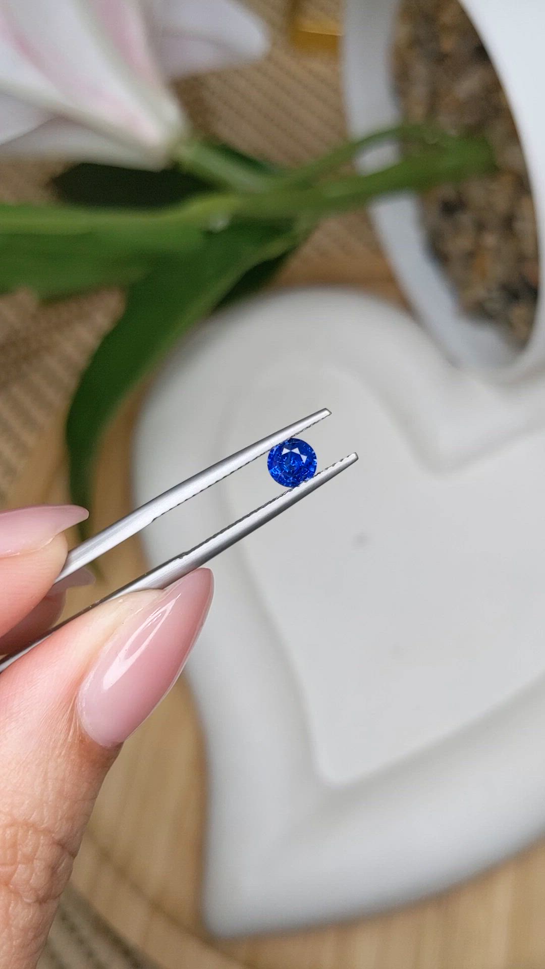0.48 Ct. Blue Sapphire from Ceylon (Sri Lanka) Size Video