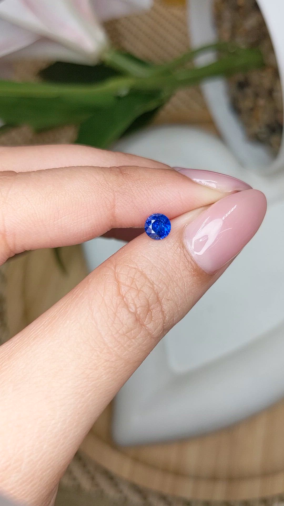 0.48 Ct. Blue Sapphire from Ceylon (Sri Lanka) Size Video