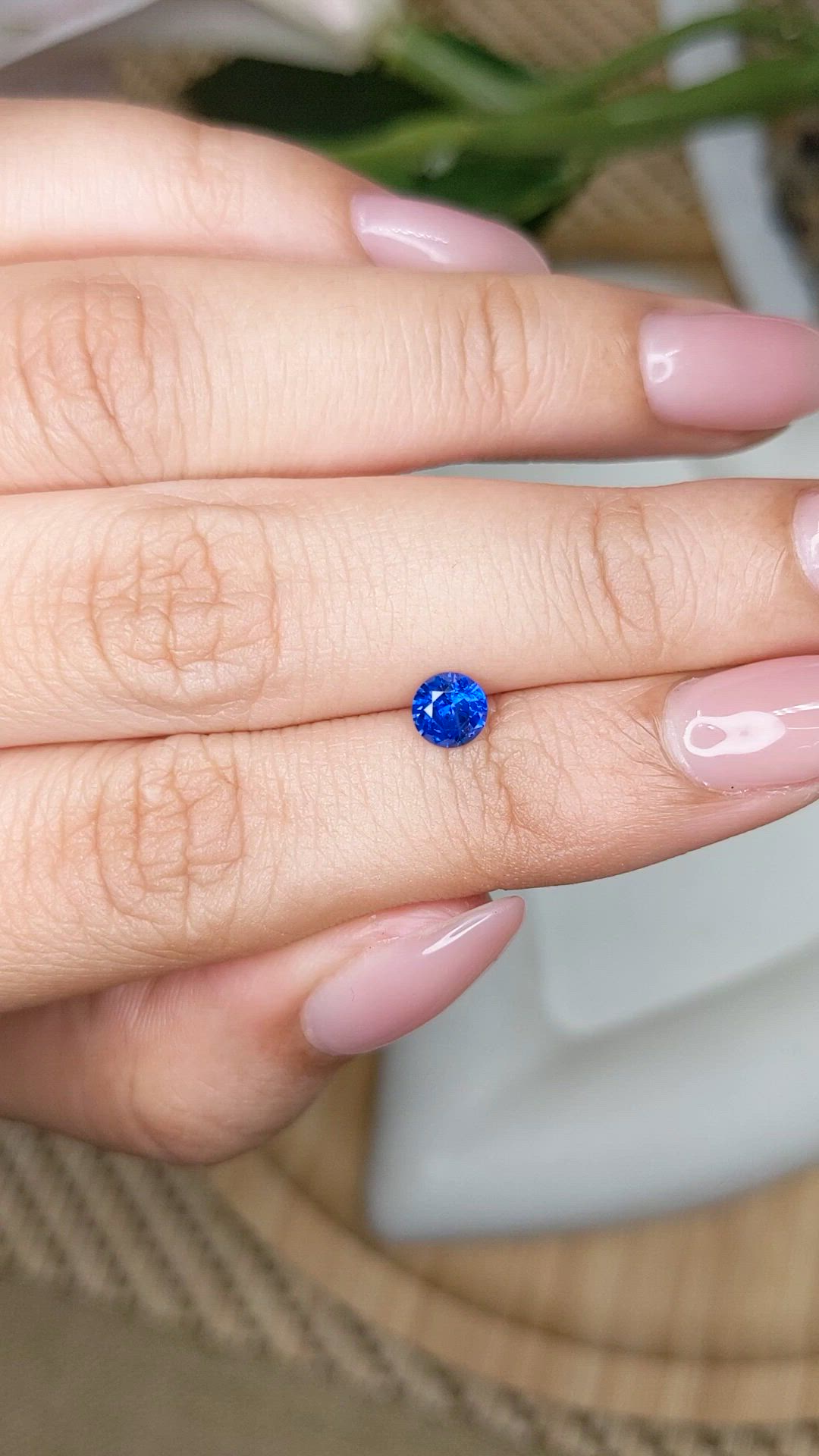 0.48 Ct. Blue Sapphire from Ceylon (Sri Lanka) Size Video