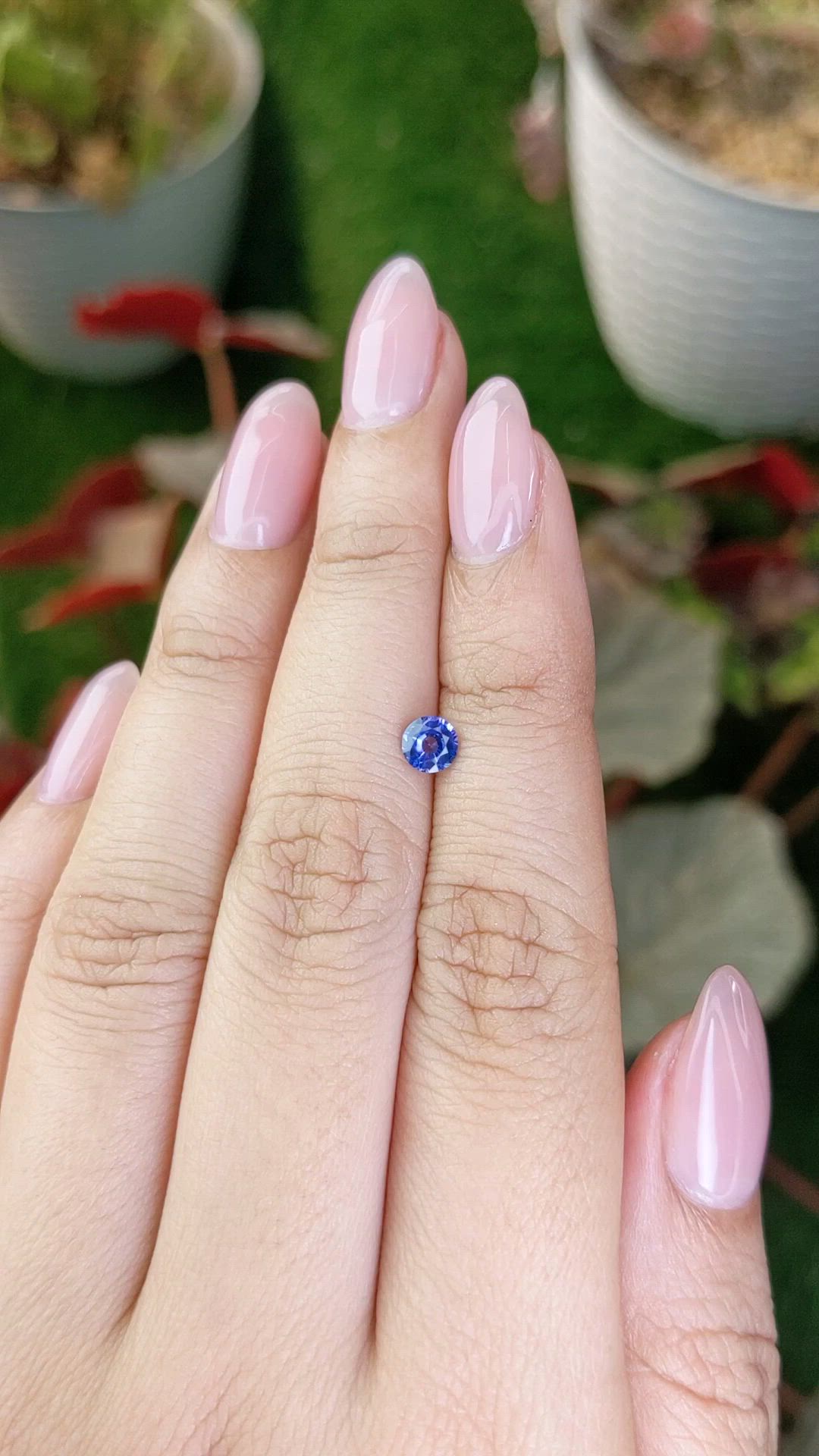 0.44 Ct. Purplish Blue Sapphire from Ceylon (Sri Lanka) Size Video