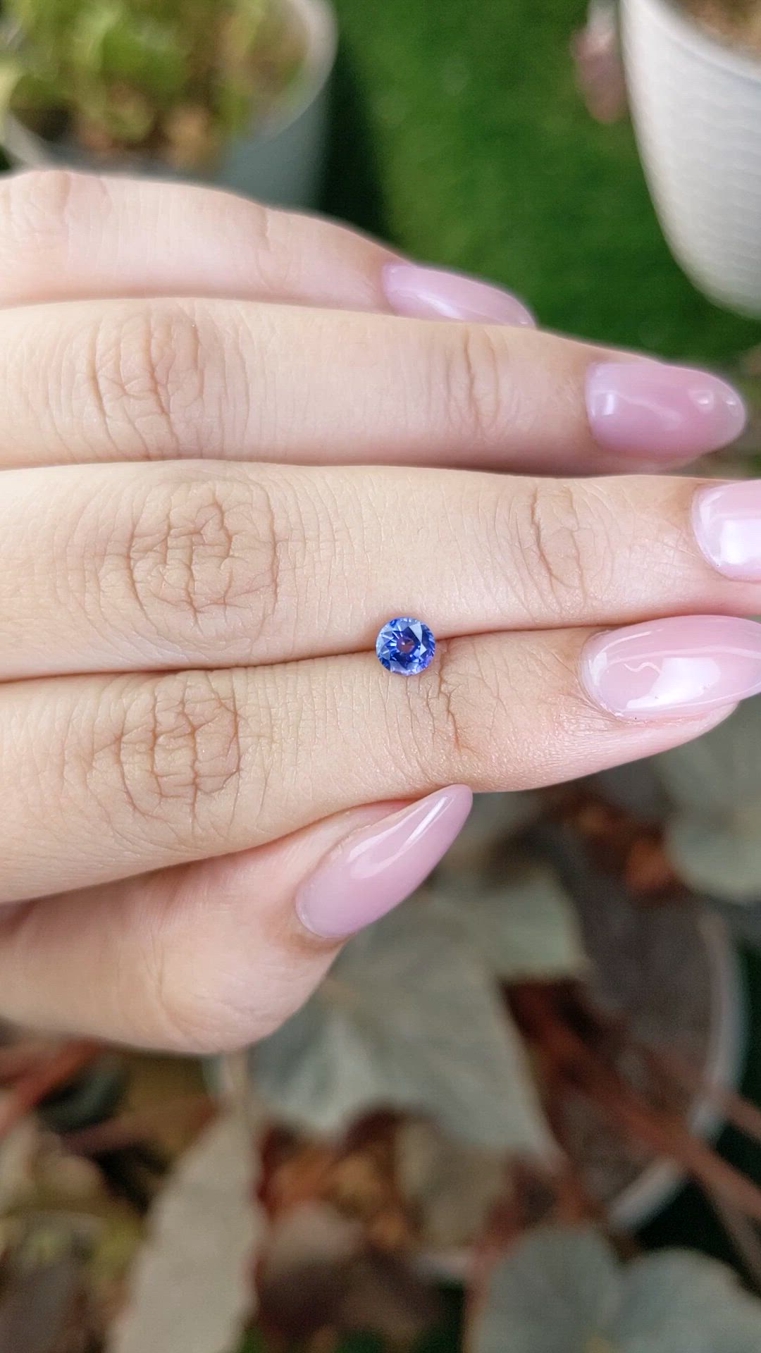 0.44 Ct. Purplish Blue Sapphire from Ceylon (Sri Lanka) Size Video