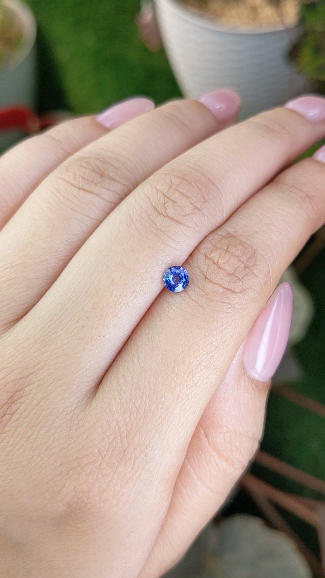 0.44 Ct. Purplish Blue Sapphire from Ceylon (Sri Lanka) Size Video