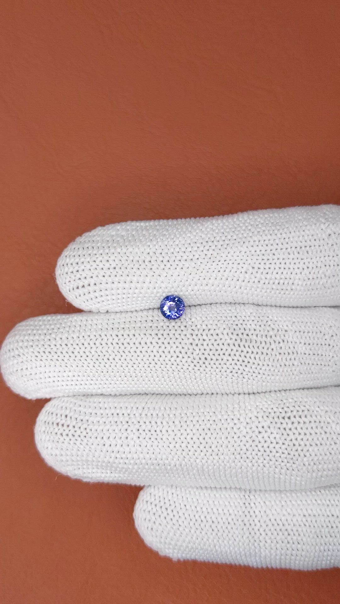 0.44 Ct. Purplish Blue Sapphire from Ceylon (Sri Lanka) Size Video
