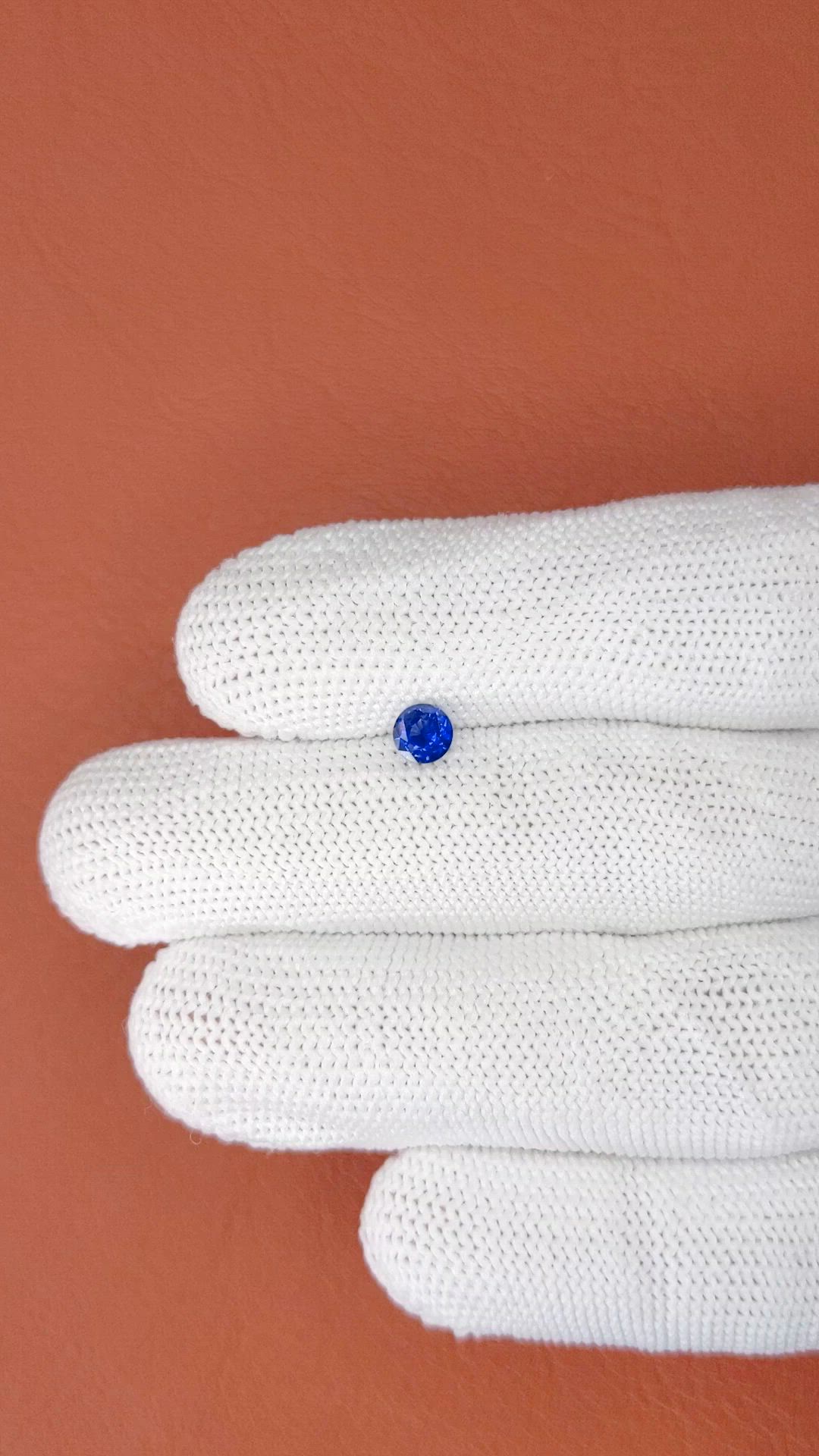 0.44 Ct. Blue Sapphire from Ceylon (Sri Lanka) Size Video